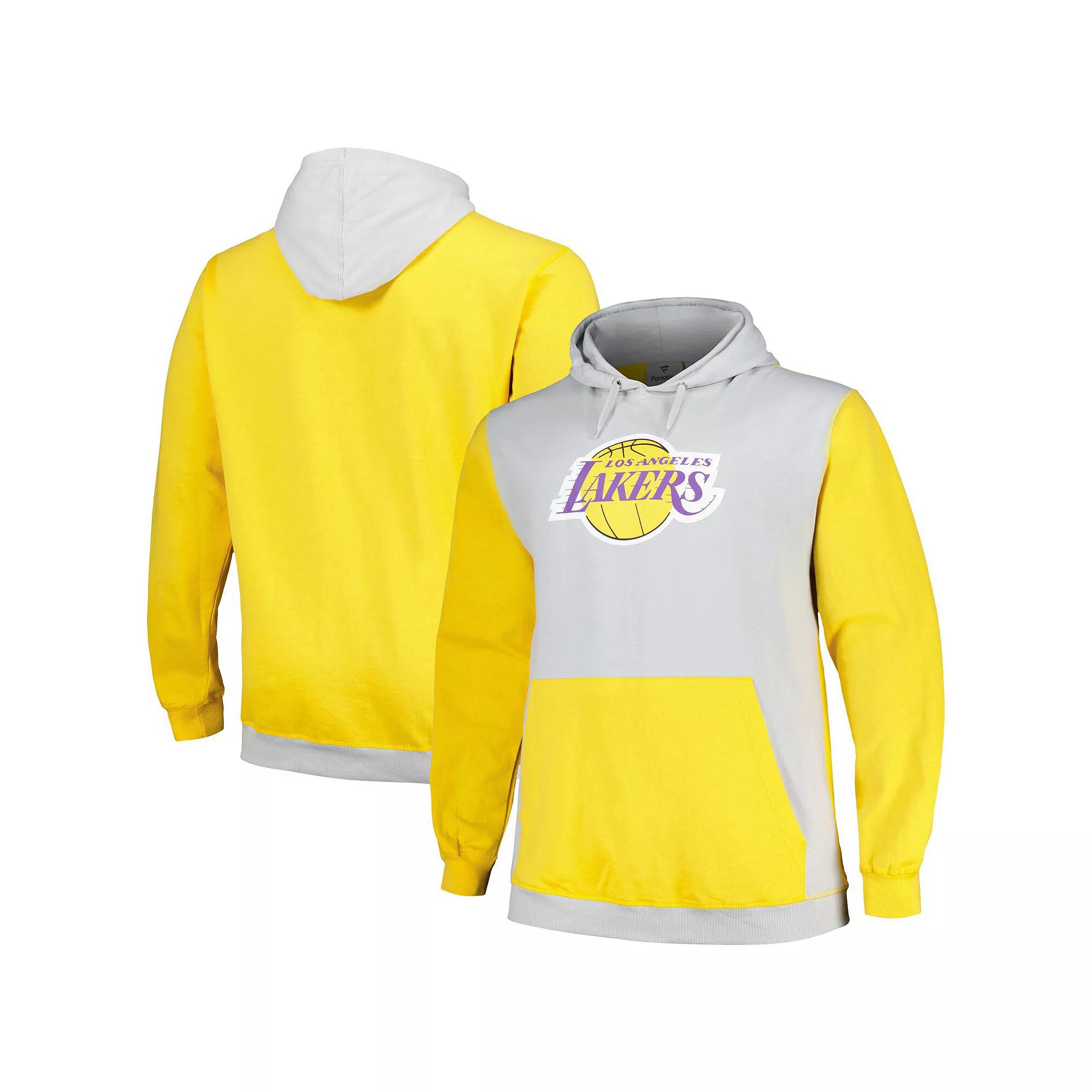 Men's Fanatics Branded Gold/Silver Los Angeles Lakers Big & Tall Primary Arctic Pullover Hoodie, Size: XLT Product Image