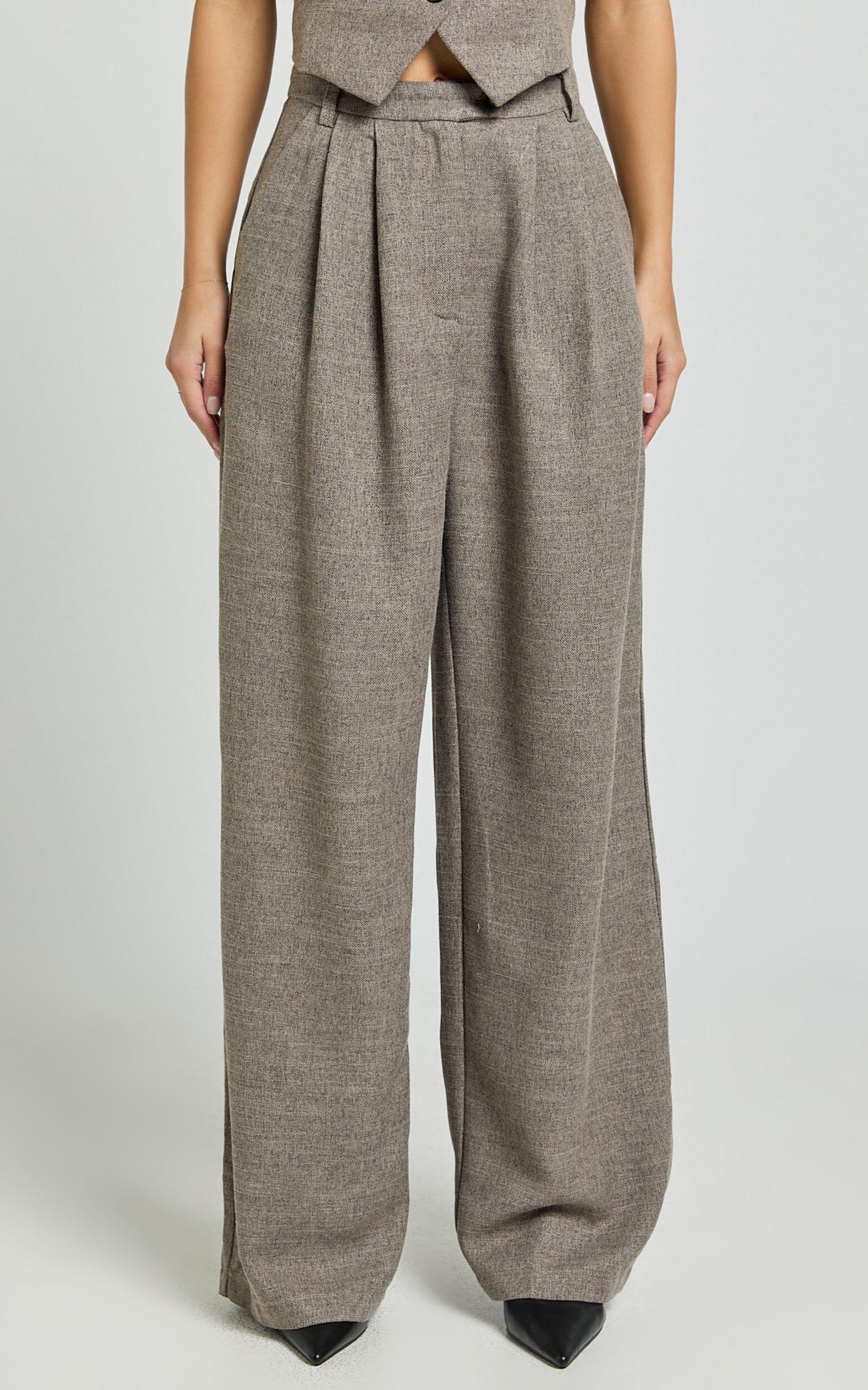 Andie Pants - High Waist Tailored Pants in Grey Product Image