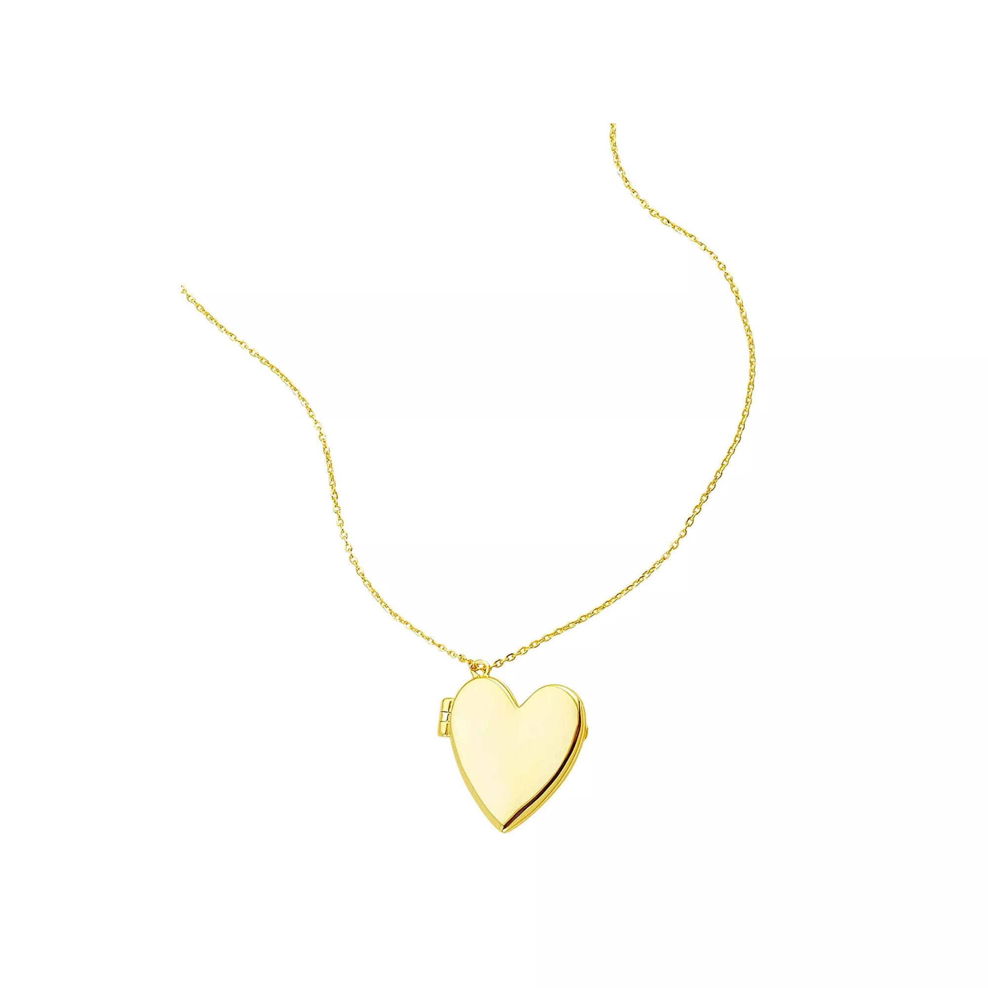 Adornia 14k Gold Plated Heart Locket Necklace, Women's, Size: 16-18" ADJ, Gold Tone Product Image