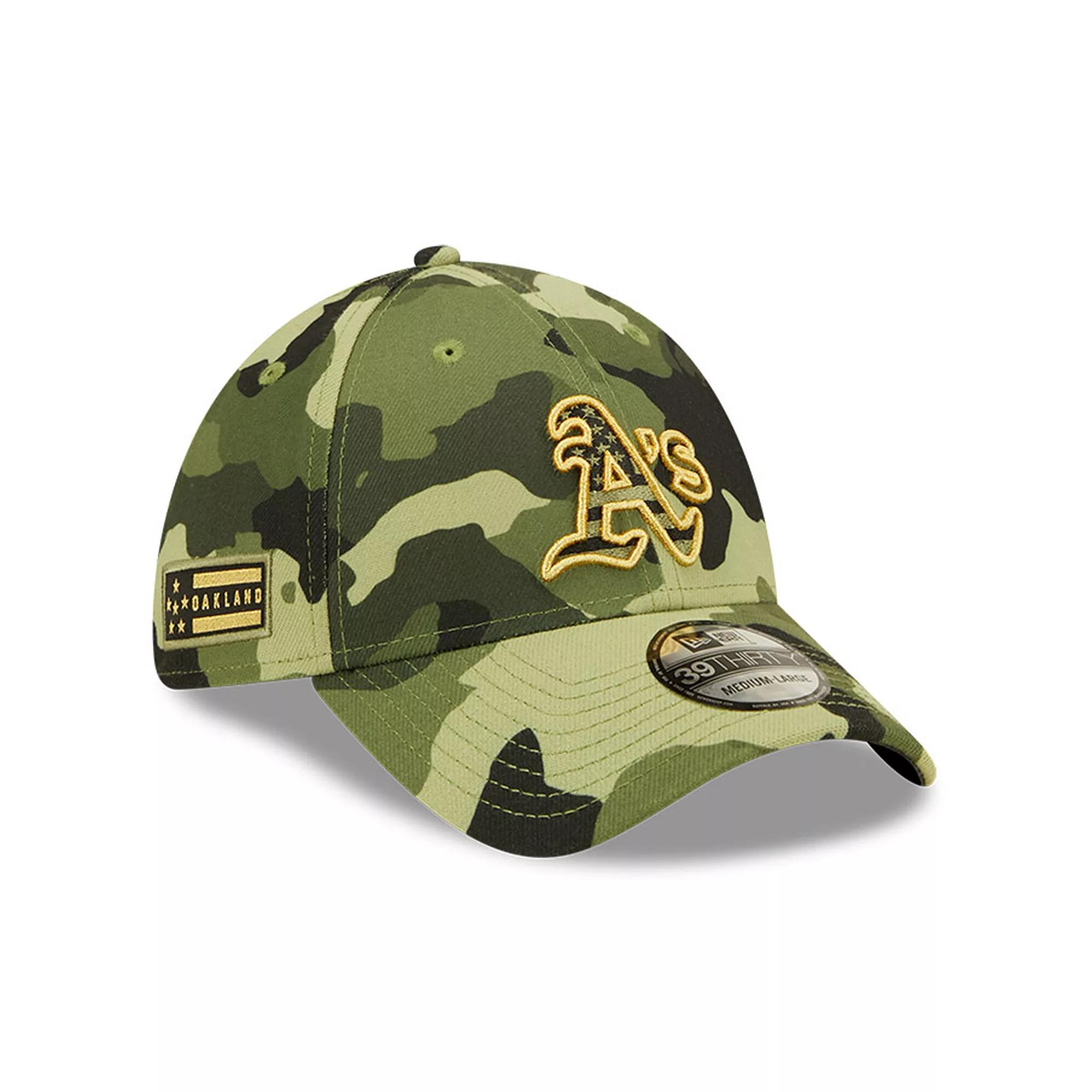 Men's New Era Camo Oakland Athletics 2022 Armed Forces Day 39THIRTY Flex Hat, Size: Large/XL, Green Product Image