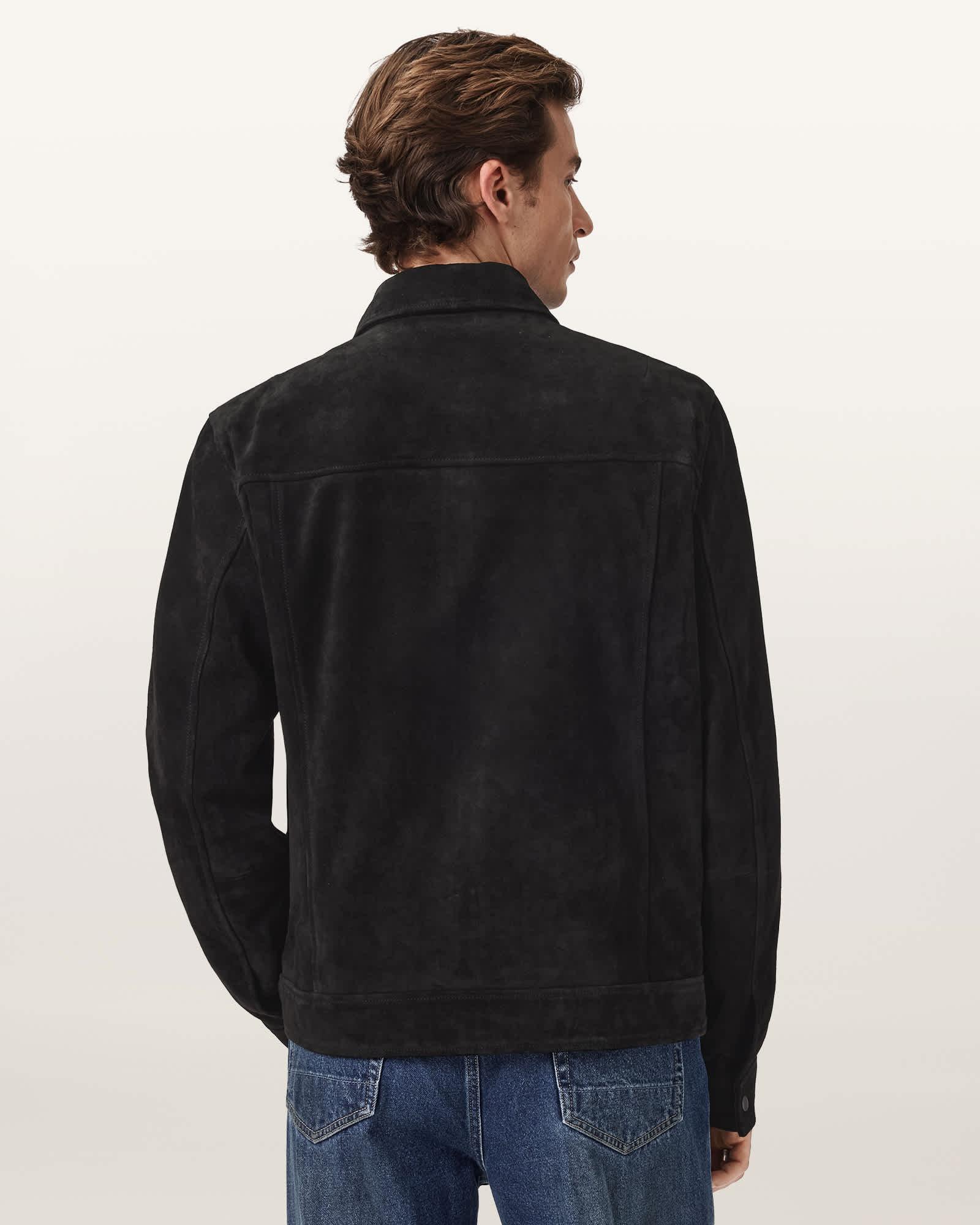 Rhone Suede Jacket Black | ALLSAINTS US Product Image