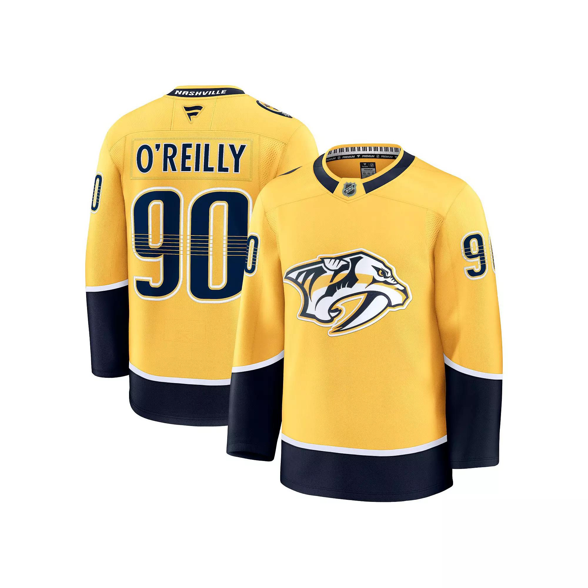 Men's Fanatics Ryan O'Reilly Yellow Nashville Predators Home Premium Jersey, Size: 50, Pdt Yellow Product Image