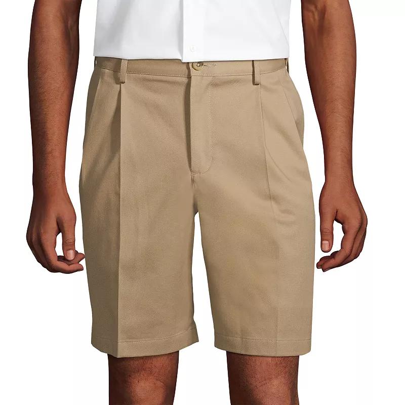Men's Lands' End Comfort Waist 9-inch No-Iron Pleated Chino Shorts,  Product Image