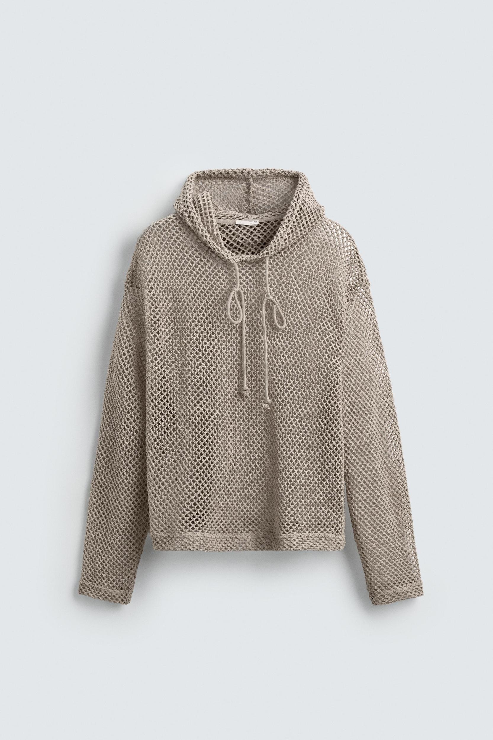 CROCHET TEXTURED SWEATSHIRT Product Image