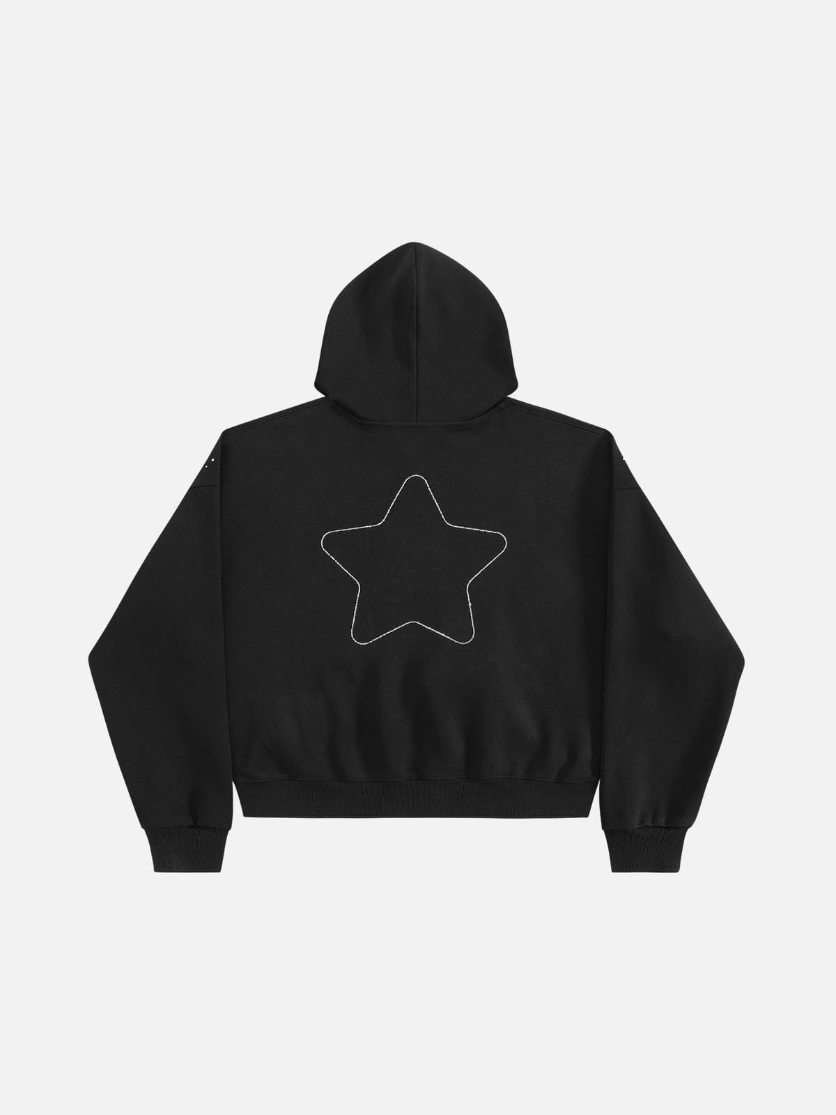 Aelfric Eden Boxy Rhinestone Star Pullover Hoodie Product Image