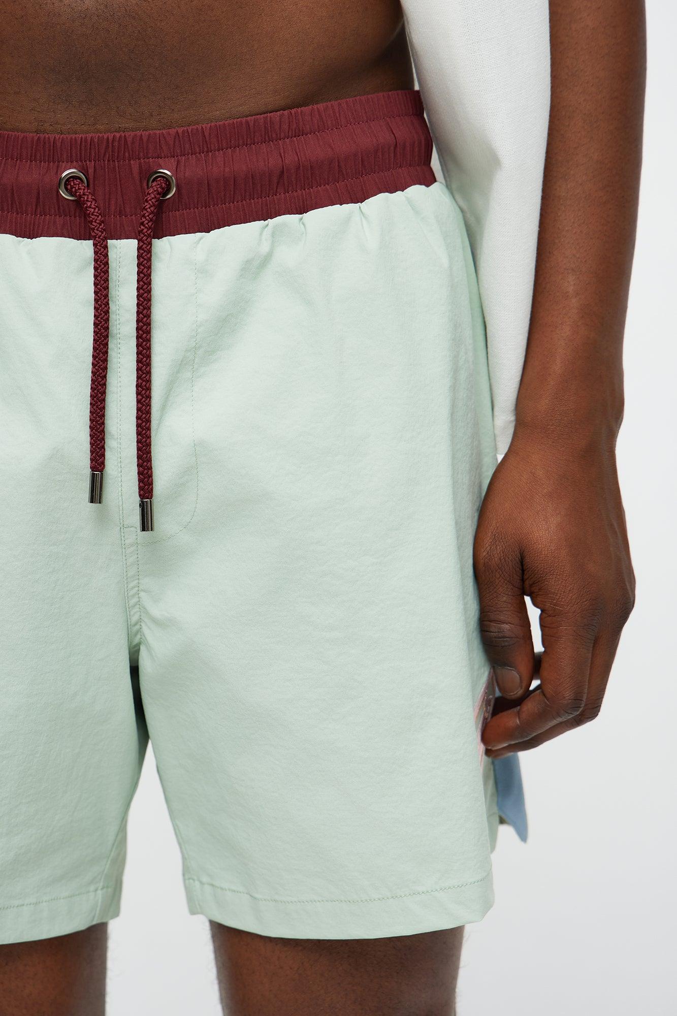 Chateau Essence Taped Swim Mid Trunk - Sage/combo Product Image