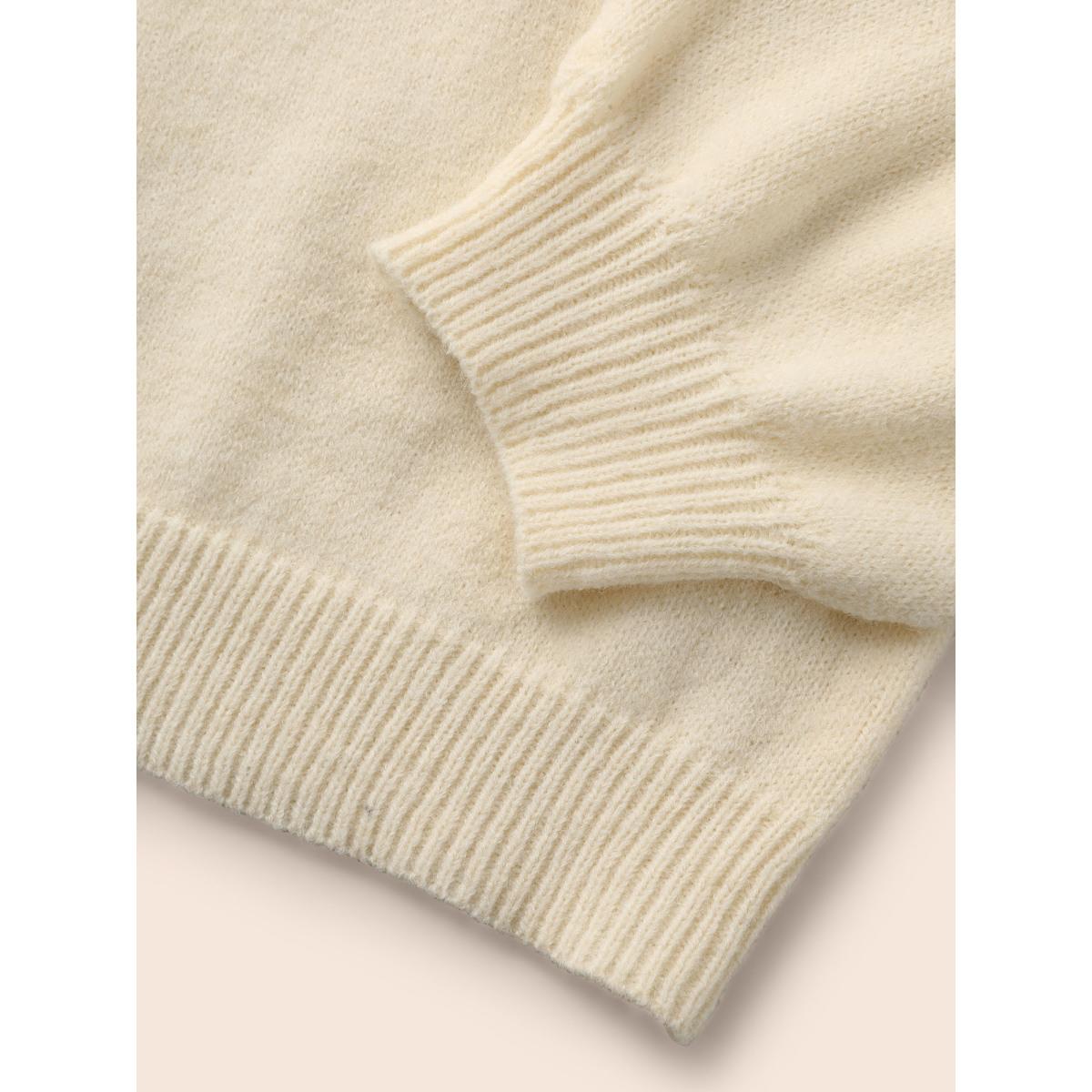 Plus Size Pumpkin Patch Front Pullover Ivory Women Casual Long Sleeve Round Neck Everyday Pullovers BloomChic 30/6X Product Image