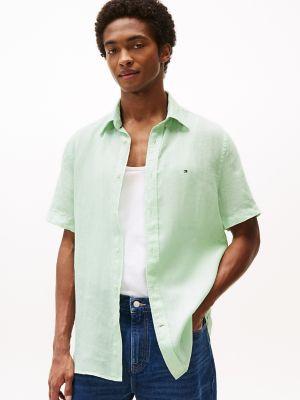 Regular Fit Pigment-Dyed Linen Shirt Product Image
