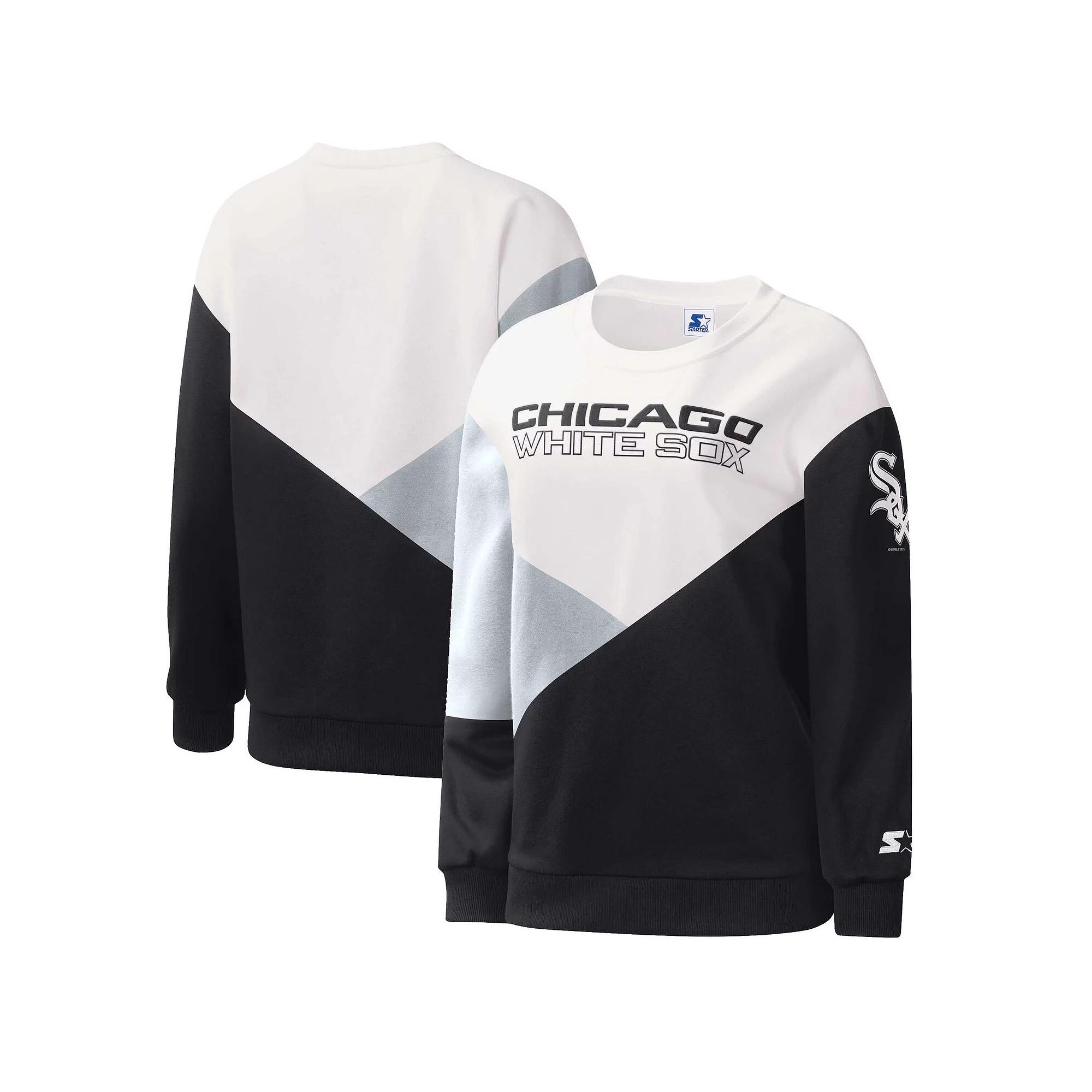 Women's Starter White/Black Chicago White Sox Shutout Pullover Sweatshirt, Size: Medium Product Image