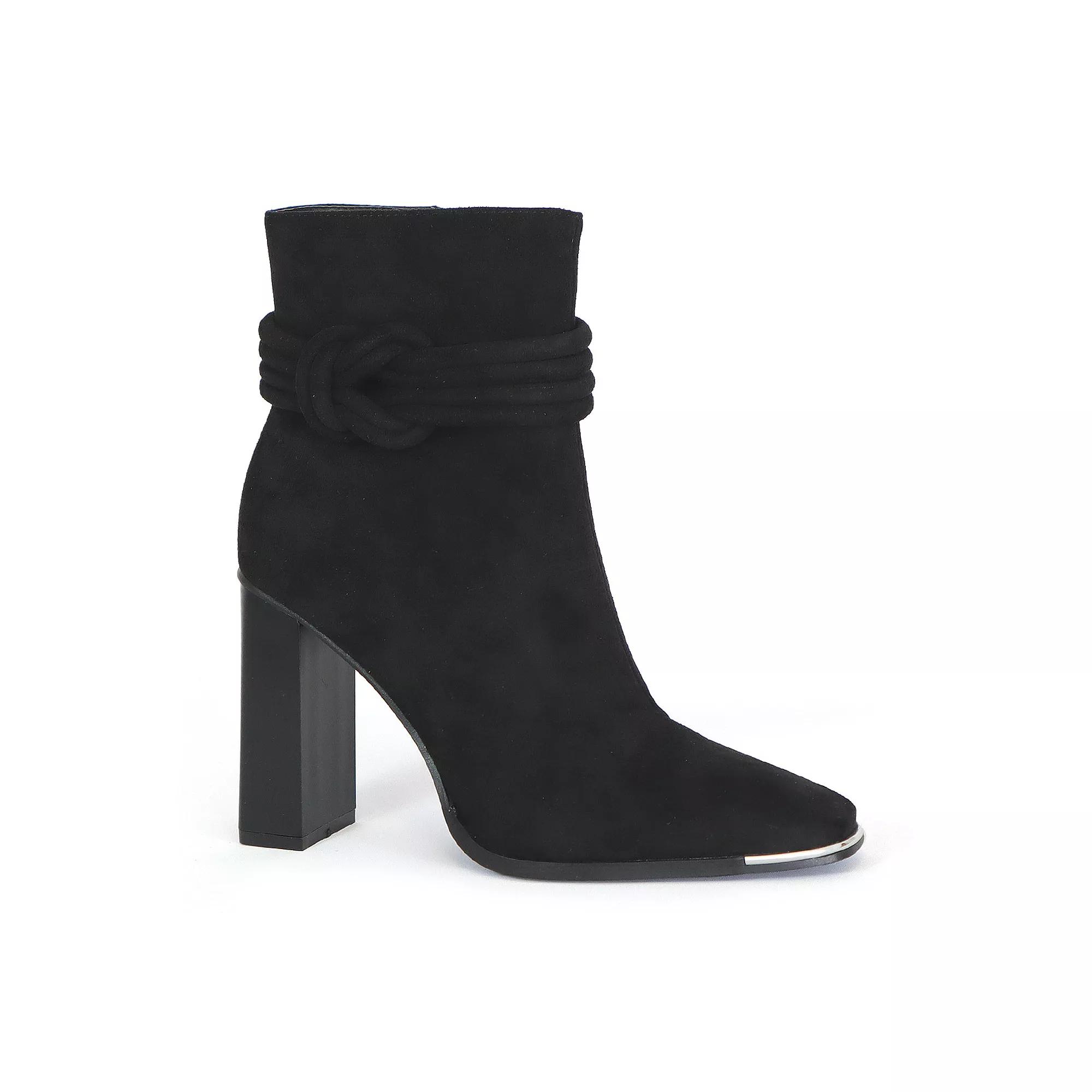 Yoki Quincy-09 Women's Heeled Ankle Boots, Size: 10, Black Product Image