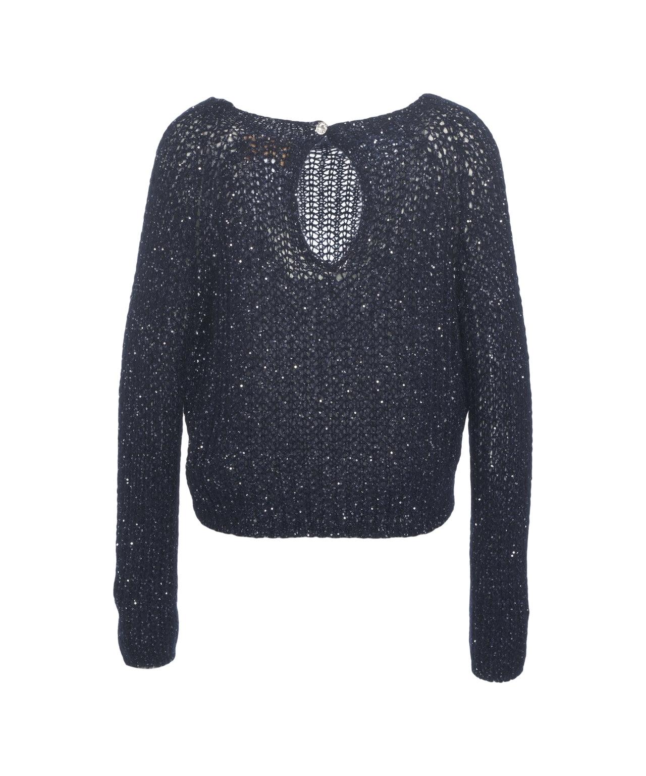 Knit sweater with glitter finish Product Image