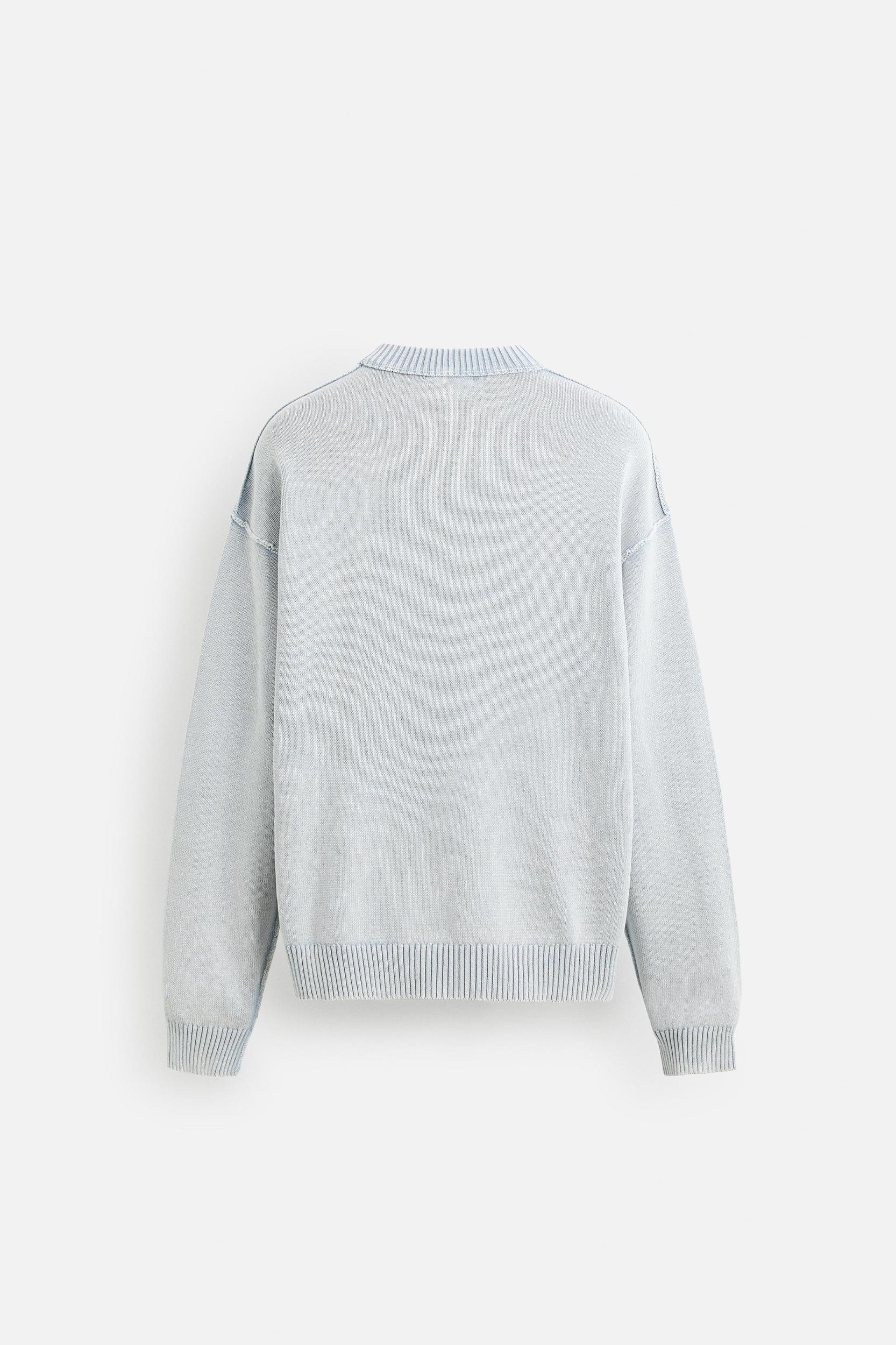 WASHED REVERSE EFFECT SWEATER Product Image