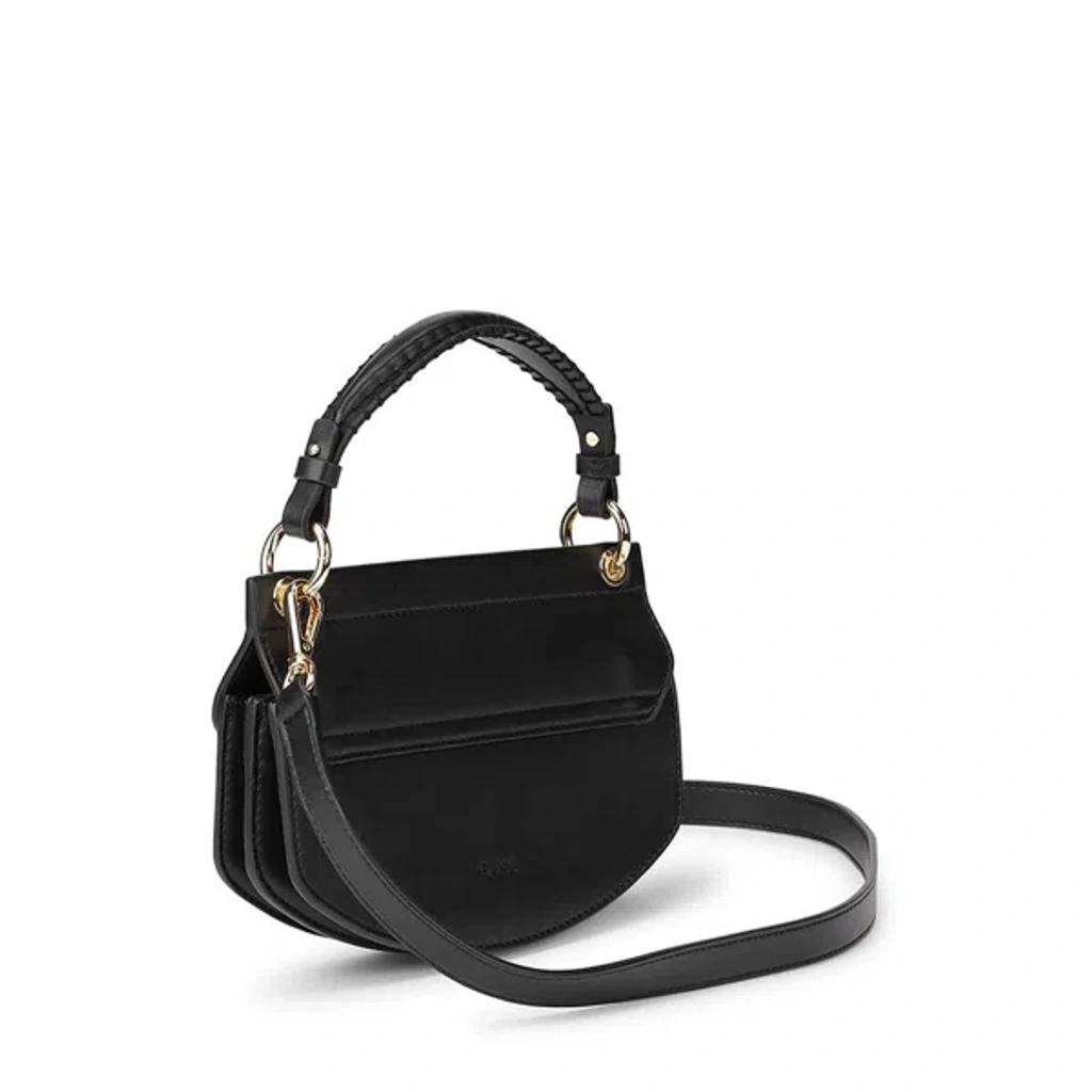 GANNI Womens Black Apo-g Mini Leather-blend Top-handle Bag Product Image