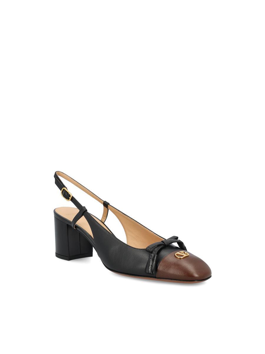VALENTINO GARAVANI Vlogo 65 Tasseled Two-tone Leather Slingback Pumps In Black Product Image