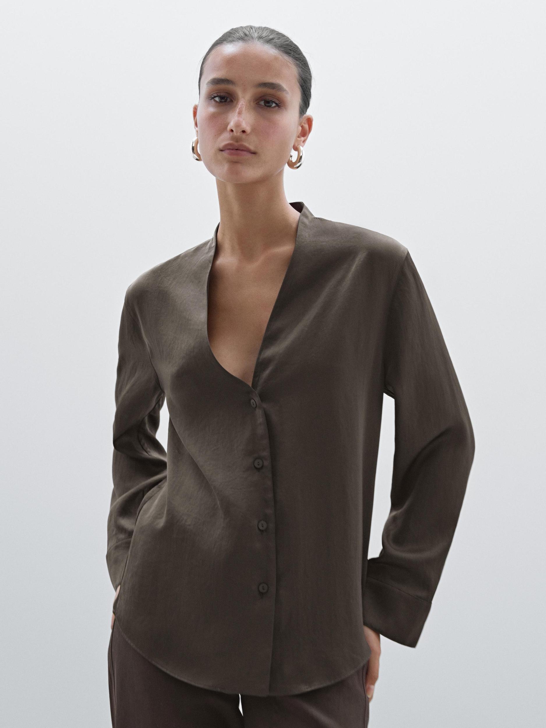 Long sleeve cotton blend shirt Product Image