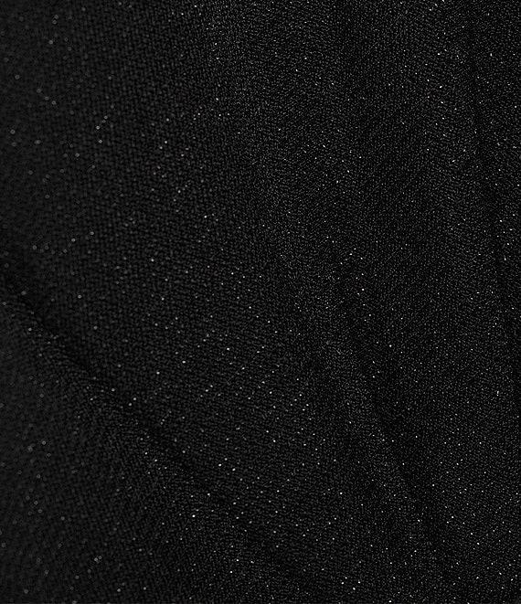 Alex Evenings Sheer 3/4 cold Shoulder Sleeve Crew Neck Metallic Knit Beaded Detail Blouse Product Image