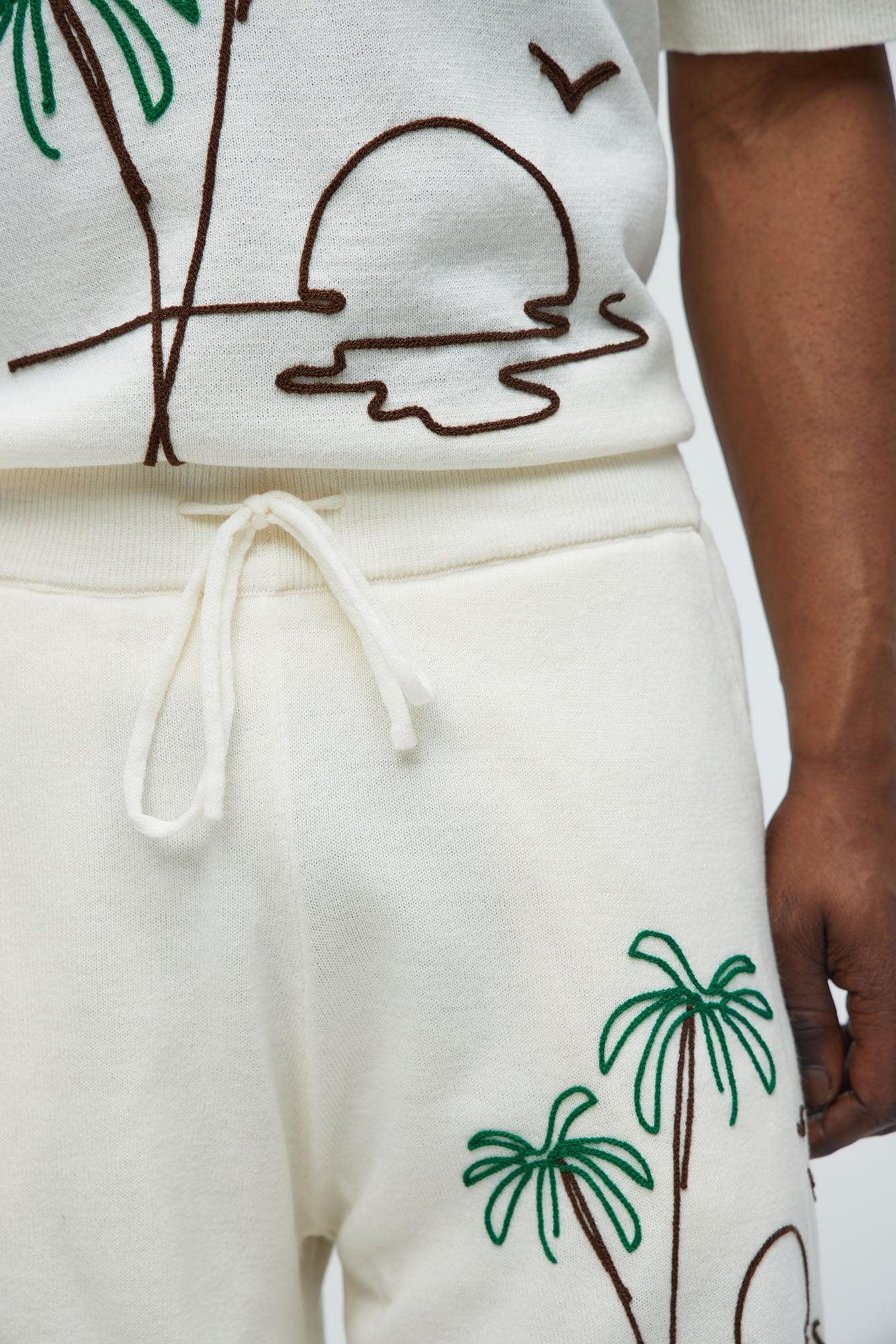 Ashton Knitted Shorts - Cream Product Image