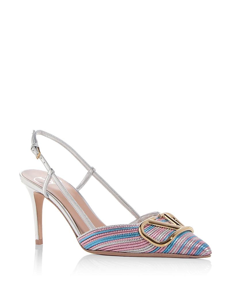 Valentino Garavani Womens VLogo Slingback Pumps Product Image