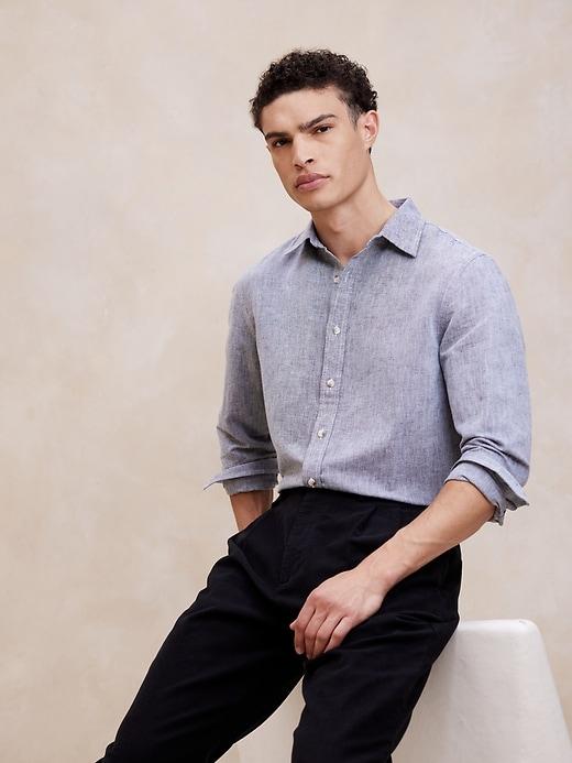 Slim Linen-Blend Shirt Product Image