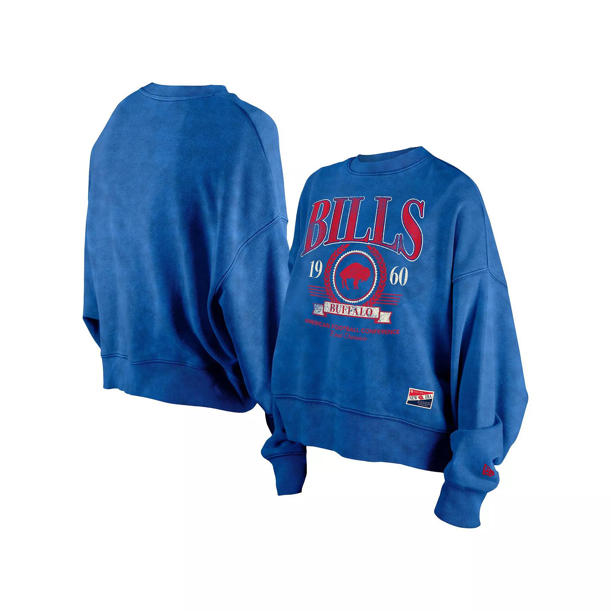 Women's New Era Royal Buffalo Bills Throwback Boxy Sweatshirt, Size: Small, Blue Product Image