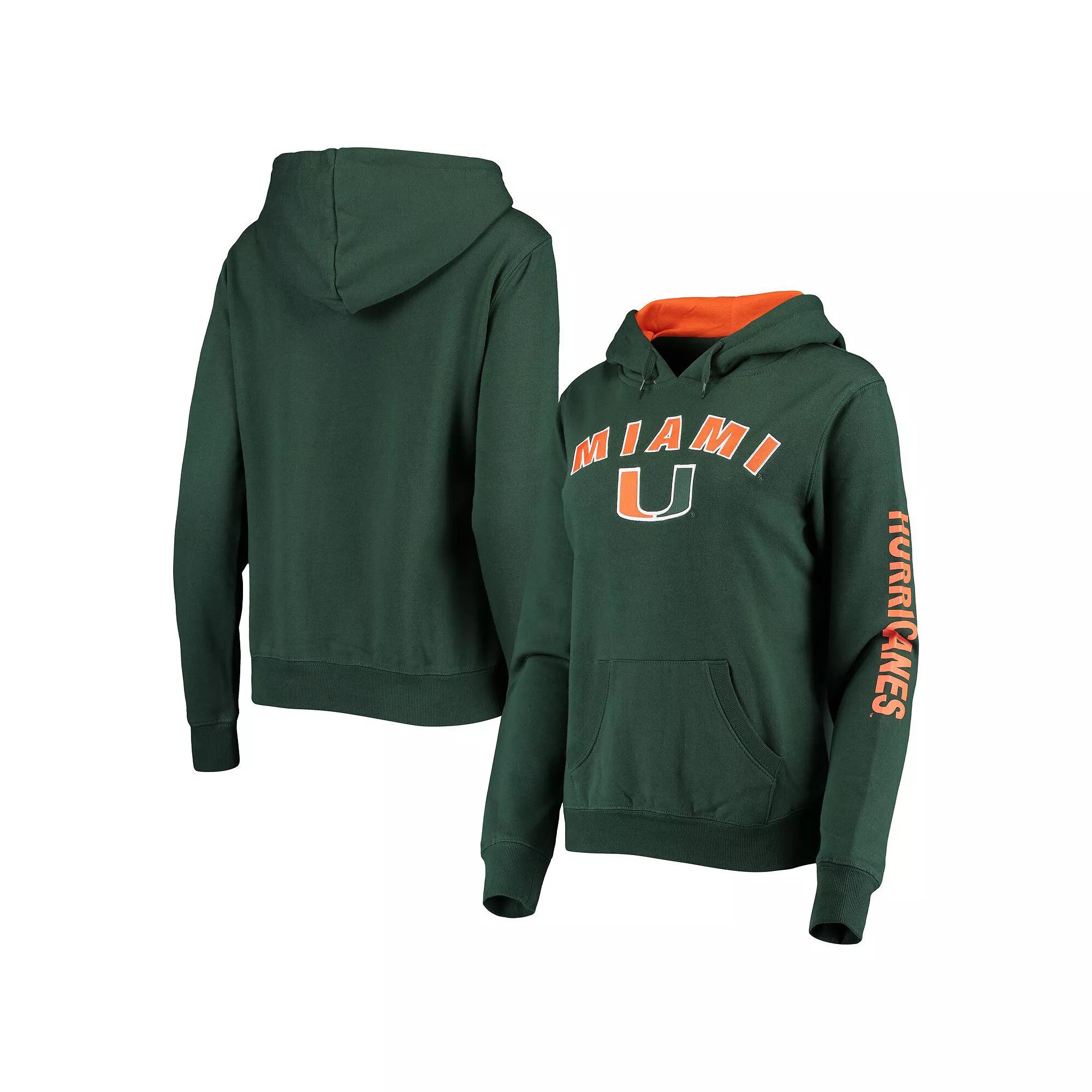 Women's Colosseum Green Miami Hurricanes Loud and Proud Pullover Hoodie,  Product Image