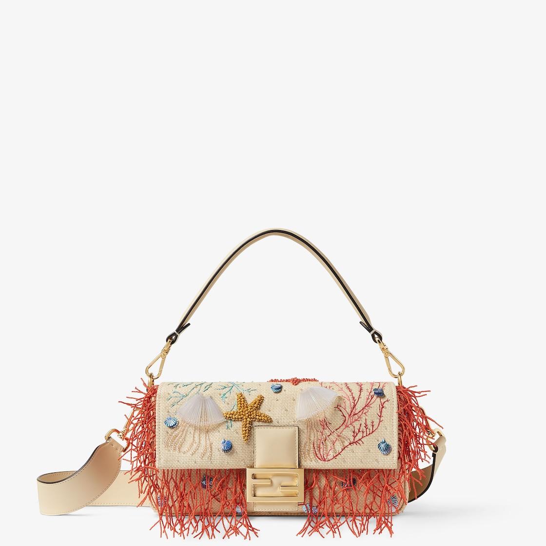BaguetteWoven bag with Sea Garden embroideries Product Image