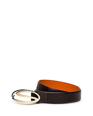 Santoni Mens Leather Logo Buckle Belt Product Image