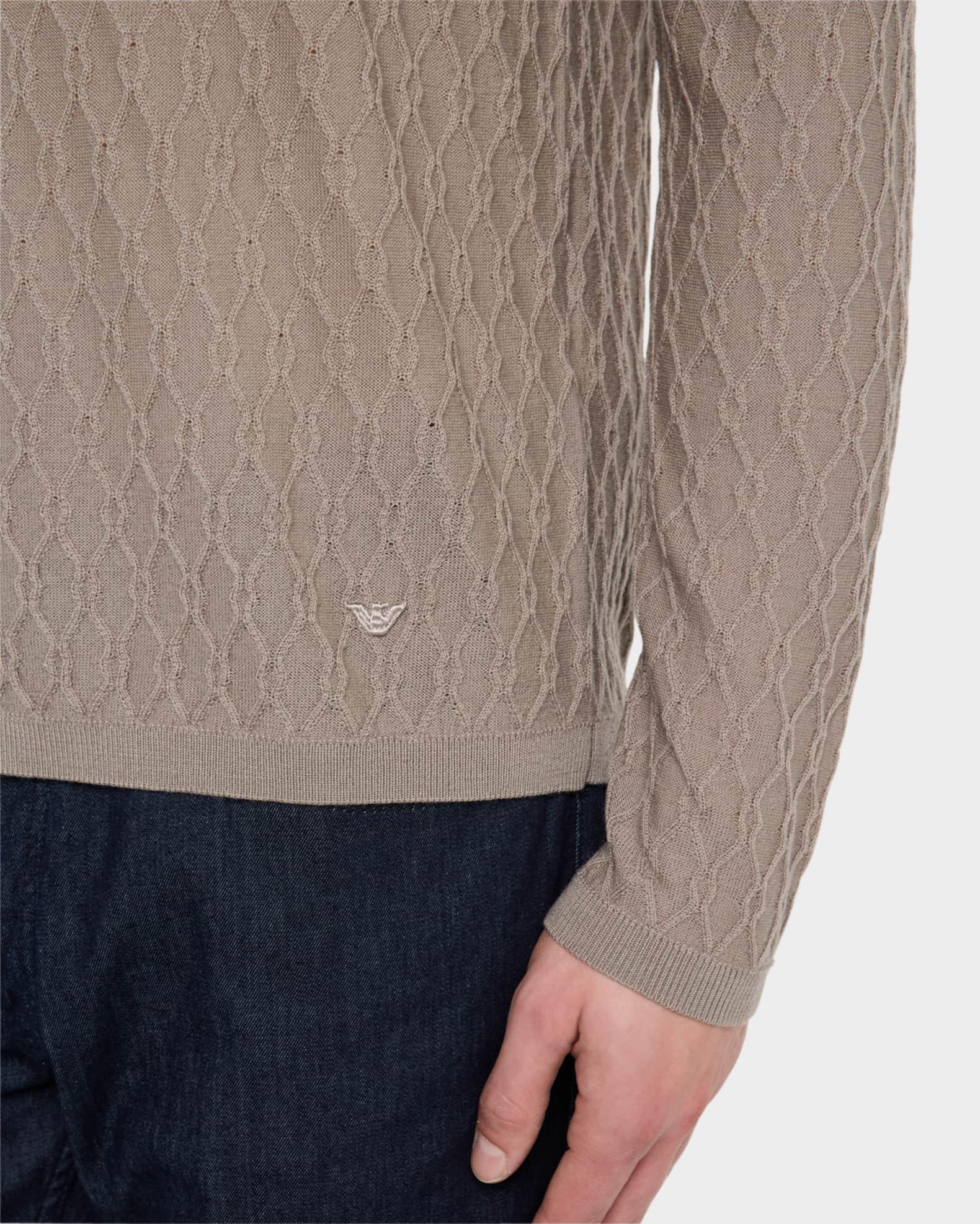 Men's Wool Textured Crewneck Sweater Product Image