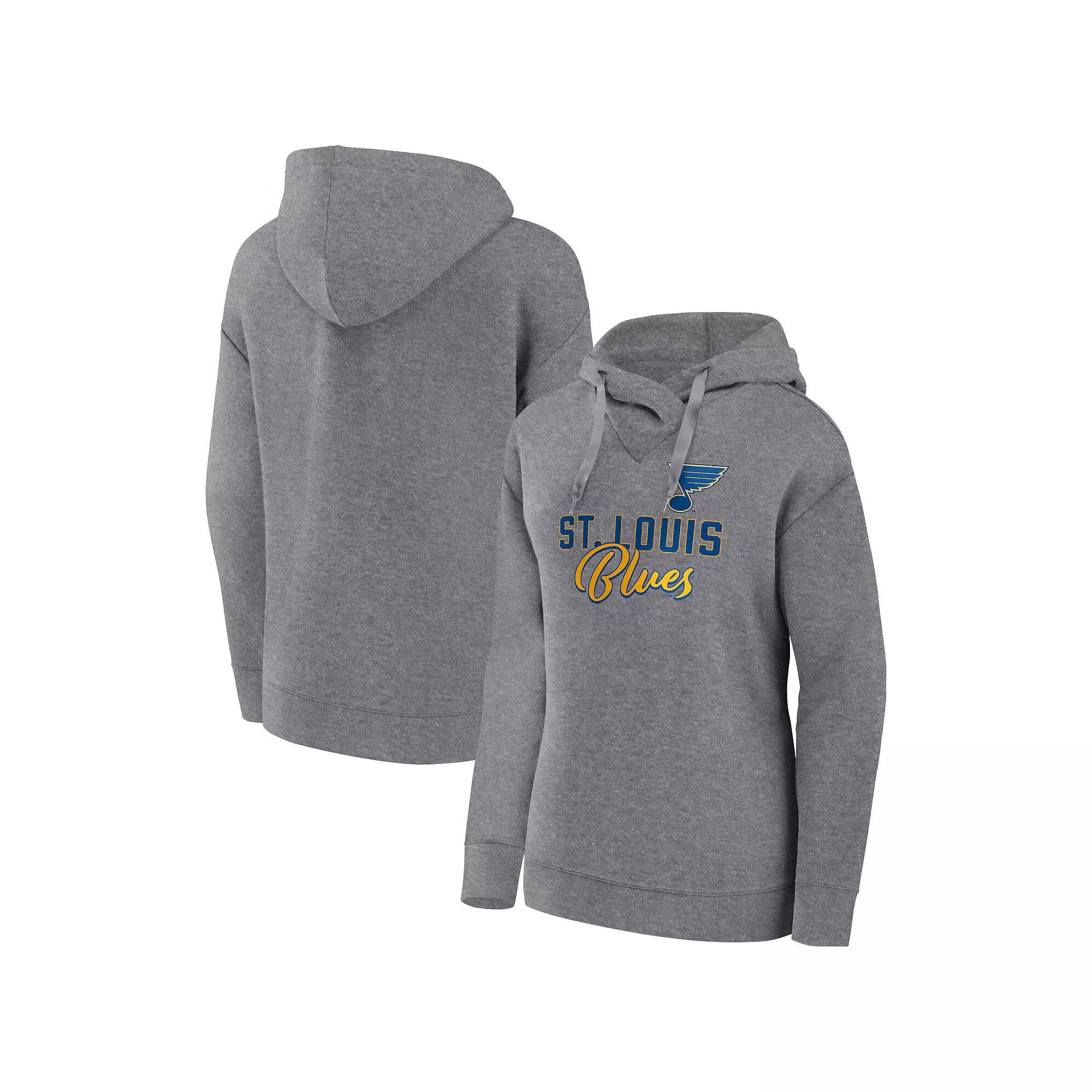 Women's Fanatics Branded Heather Gray Los Angeles Kings Script Favorite Pullover Hoodie,  Product Image