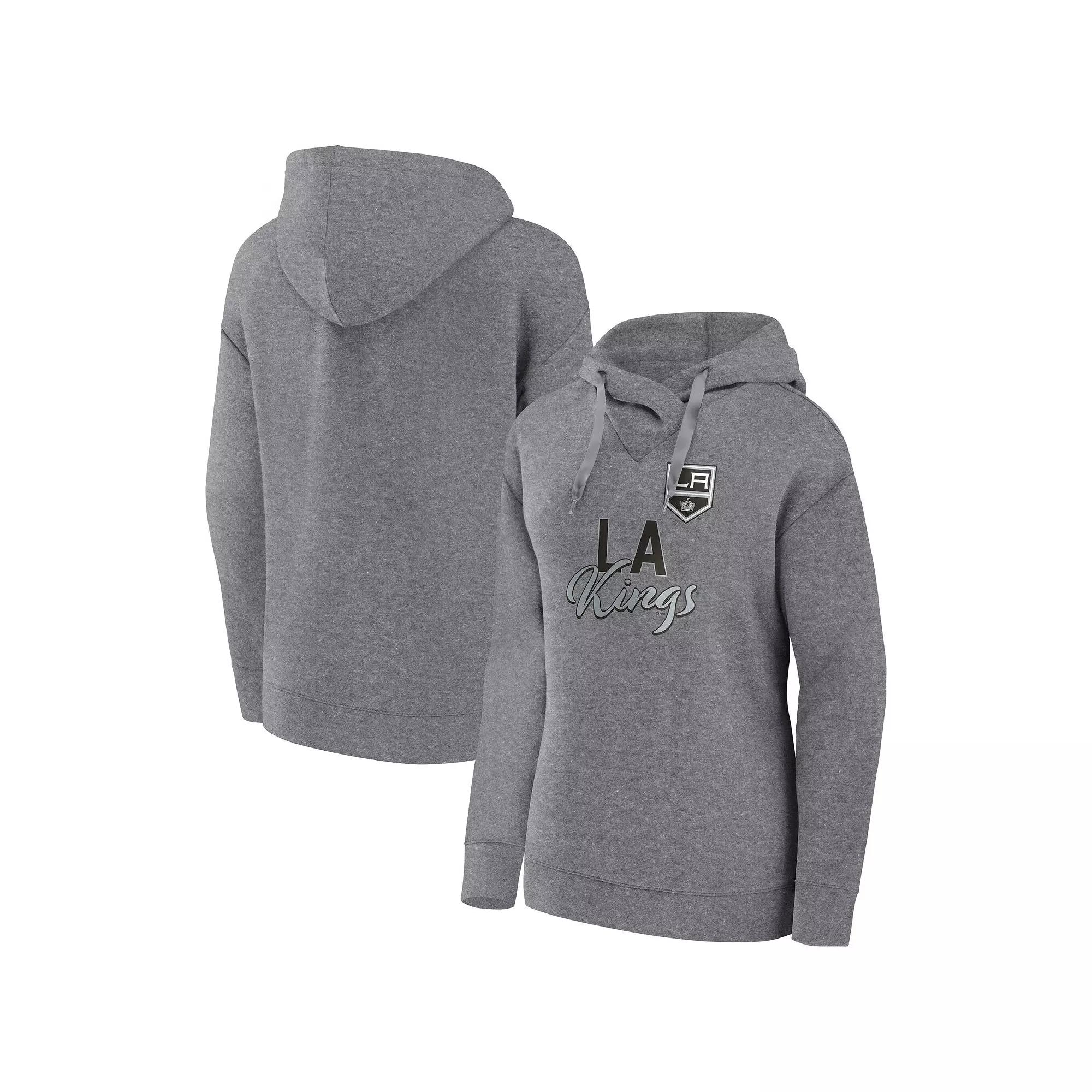 Women's Fanatics Branded Heather Gray Washington Capitals Script Favorite Pullover Hoodie,  Product Image