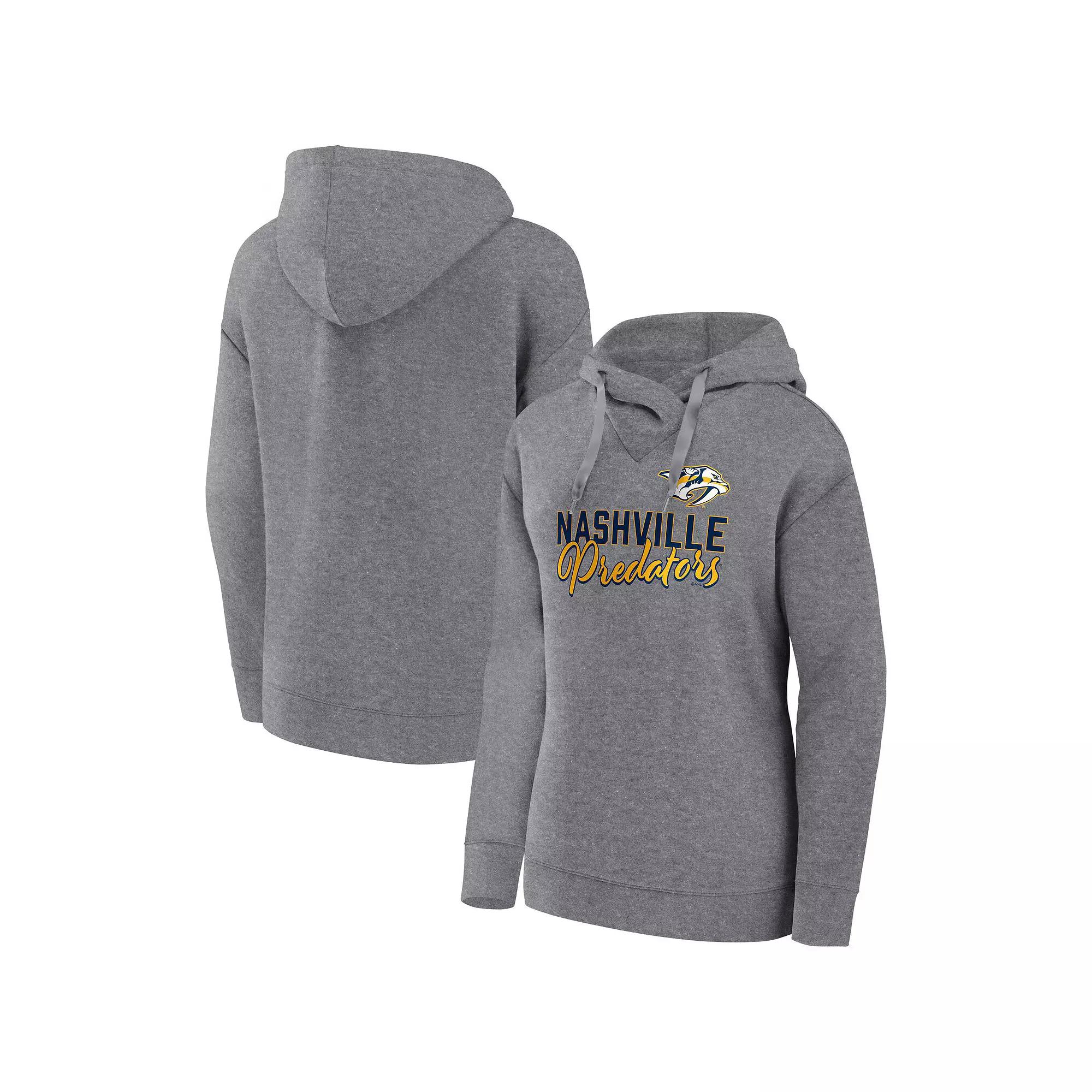 Women's Fanatics Branded Heather Gray Washington Capitals Script Favorite Pullover Hoodie,  Product Image