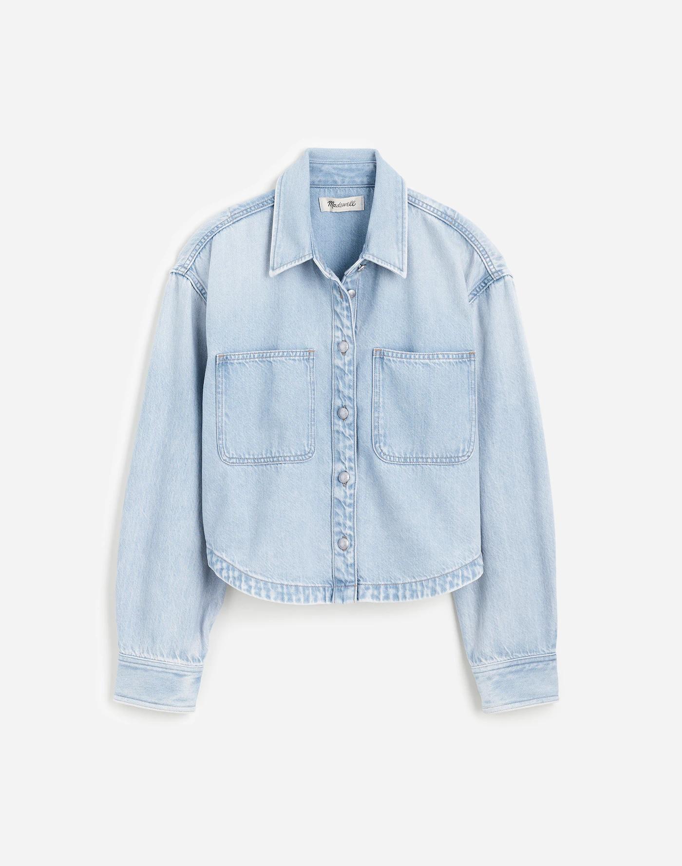 Cropped Shirt Jacket in Foster Wash: Airy Denim Edition Product Image