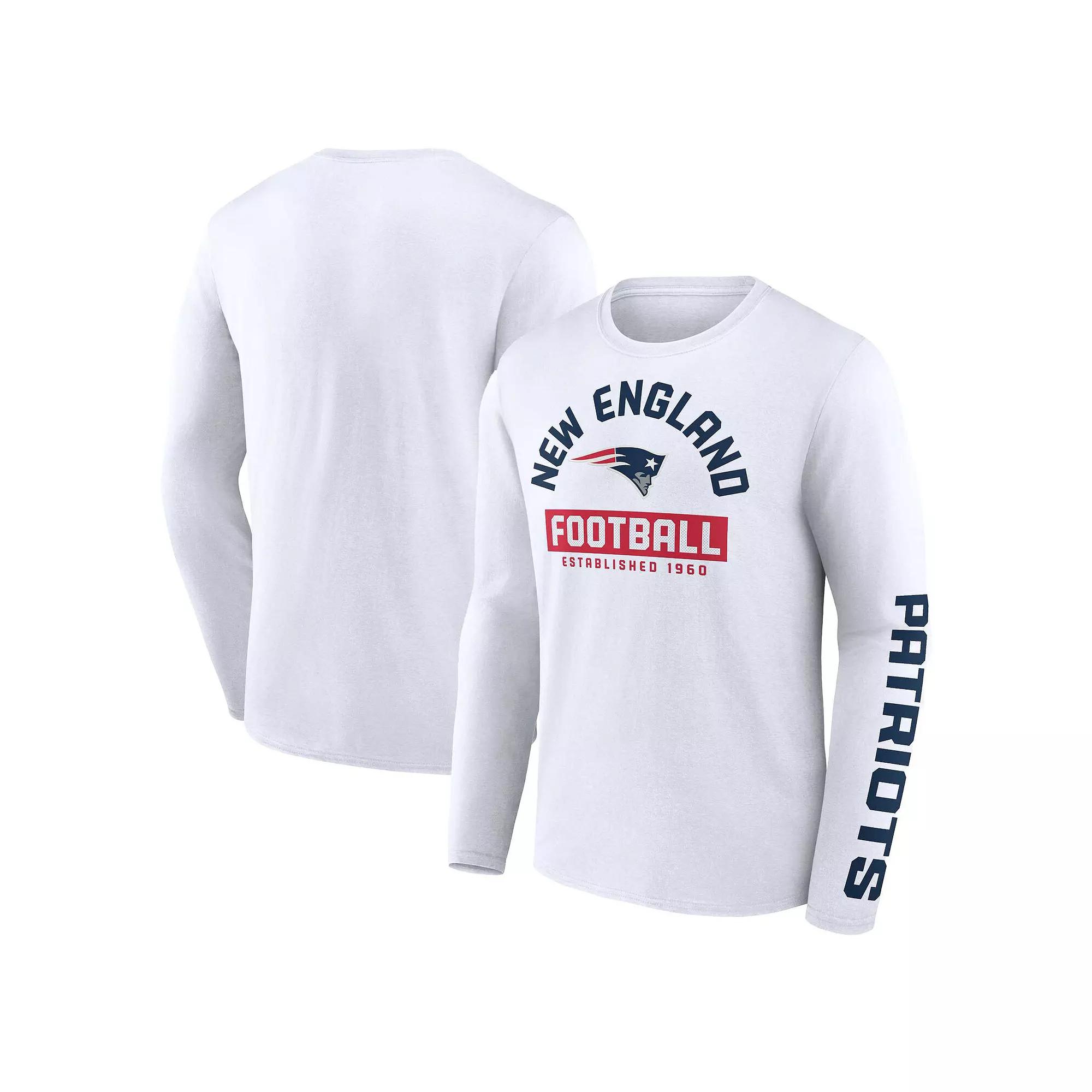 Men's Fanatics Branded White New England Patriots Long Sleeve T-Shirt, Size: 5XL Product Image