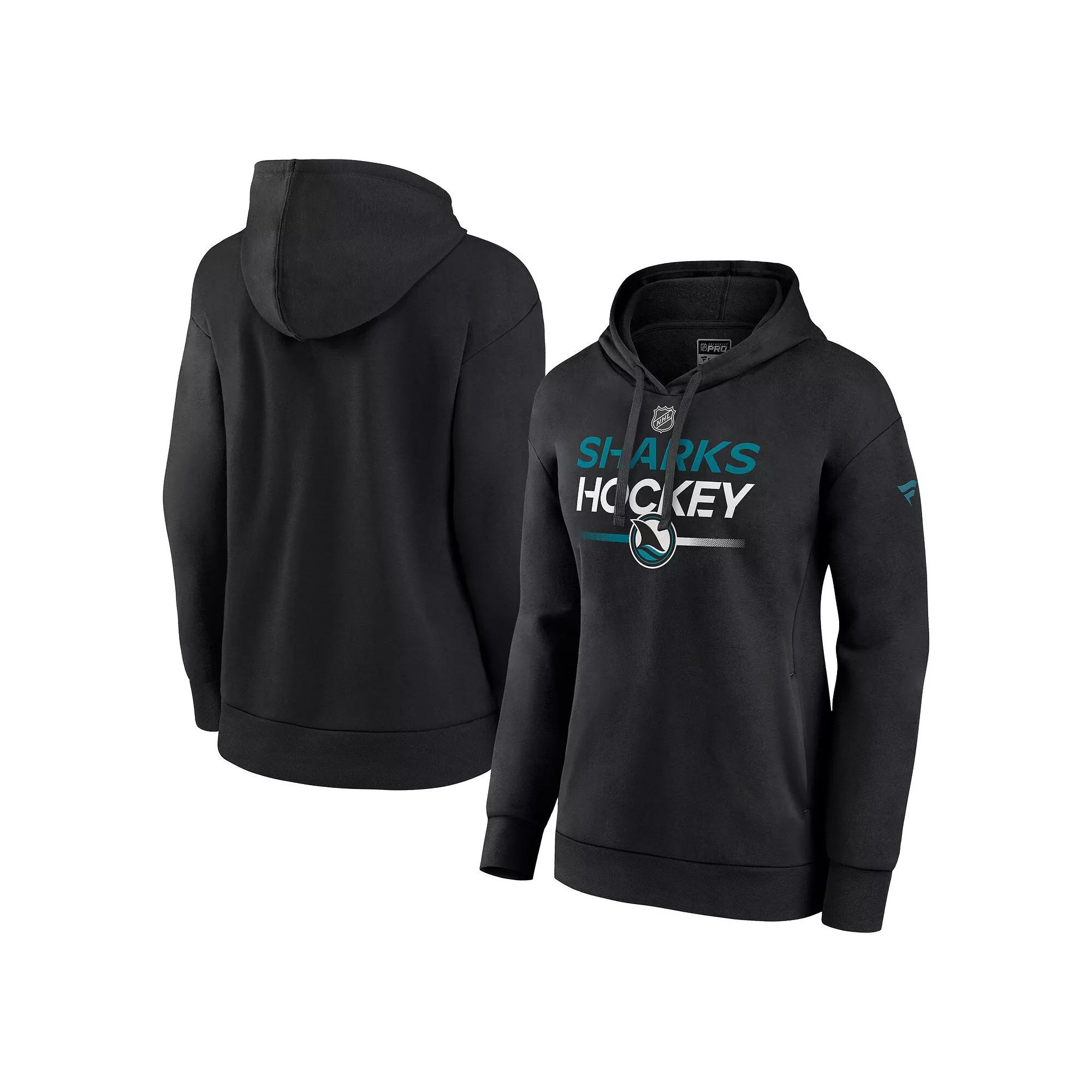 Women's Fanatics Black San Jose Sharks Alternate Wordmark Fleece Pullover Hoodie, Size: Medium, Sks Black Product Image