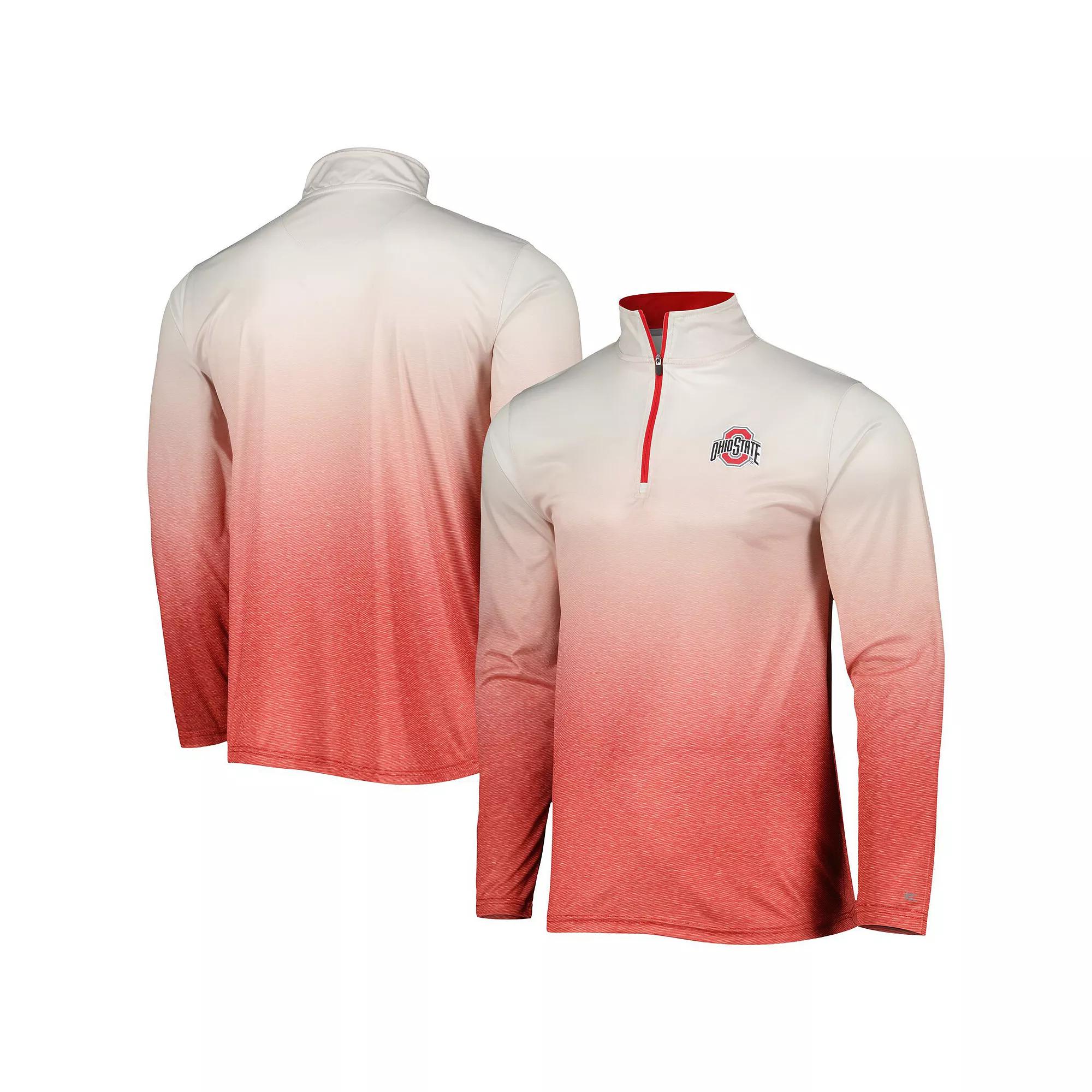 Men's Colosseum White/Scarlet Ohio State Buckeyes Laws of Physics Quarter-Zip Windshirt, Size: Medium Product Image