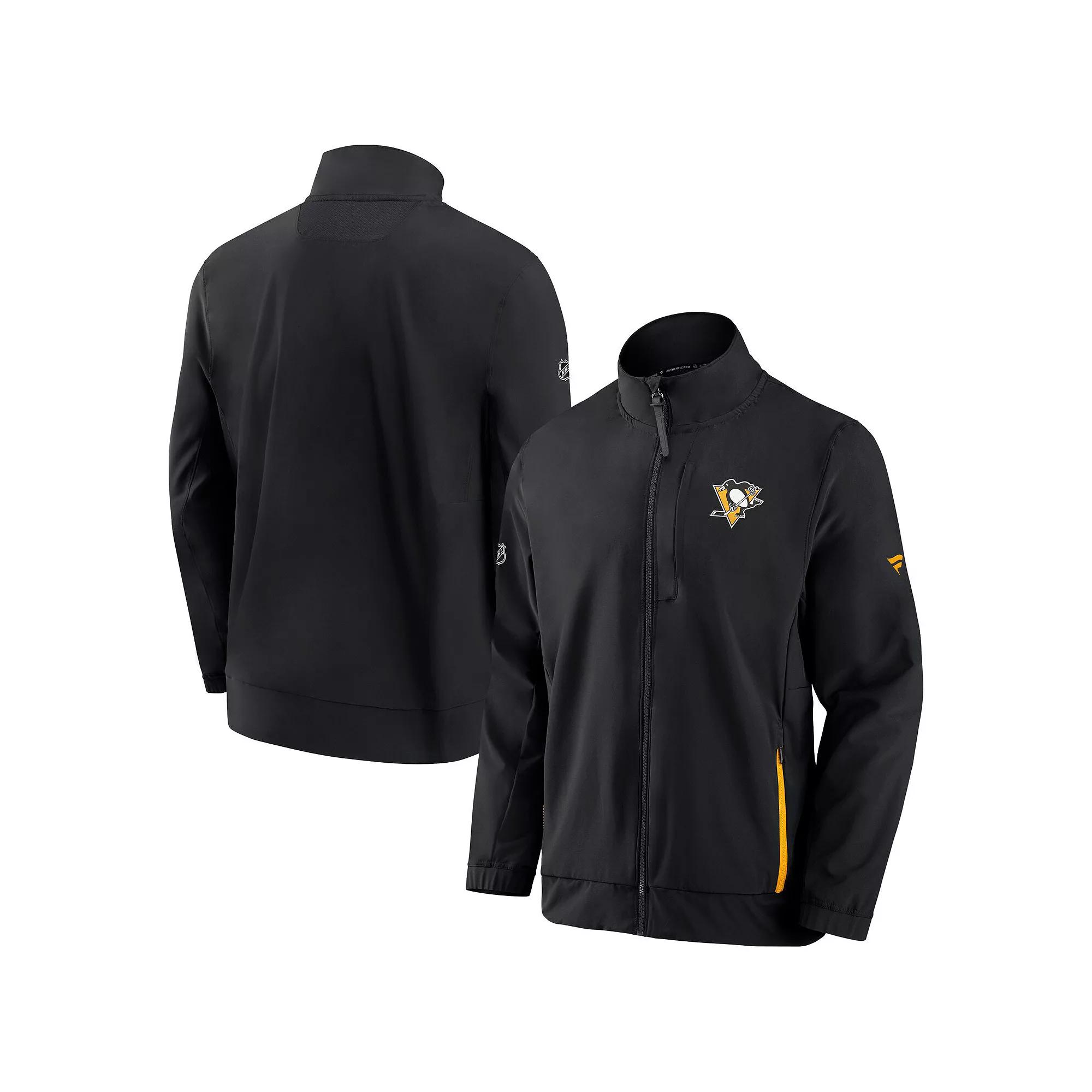 Men's Fanatics Branded Black Pittsburgh Penguins Authentic Pro Rink Coaches Full-Zip Jacket,  Product Image
