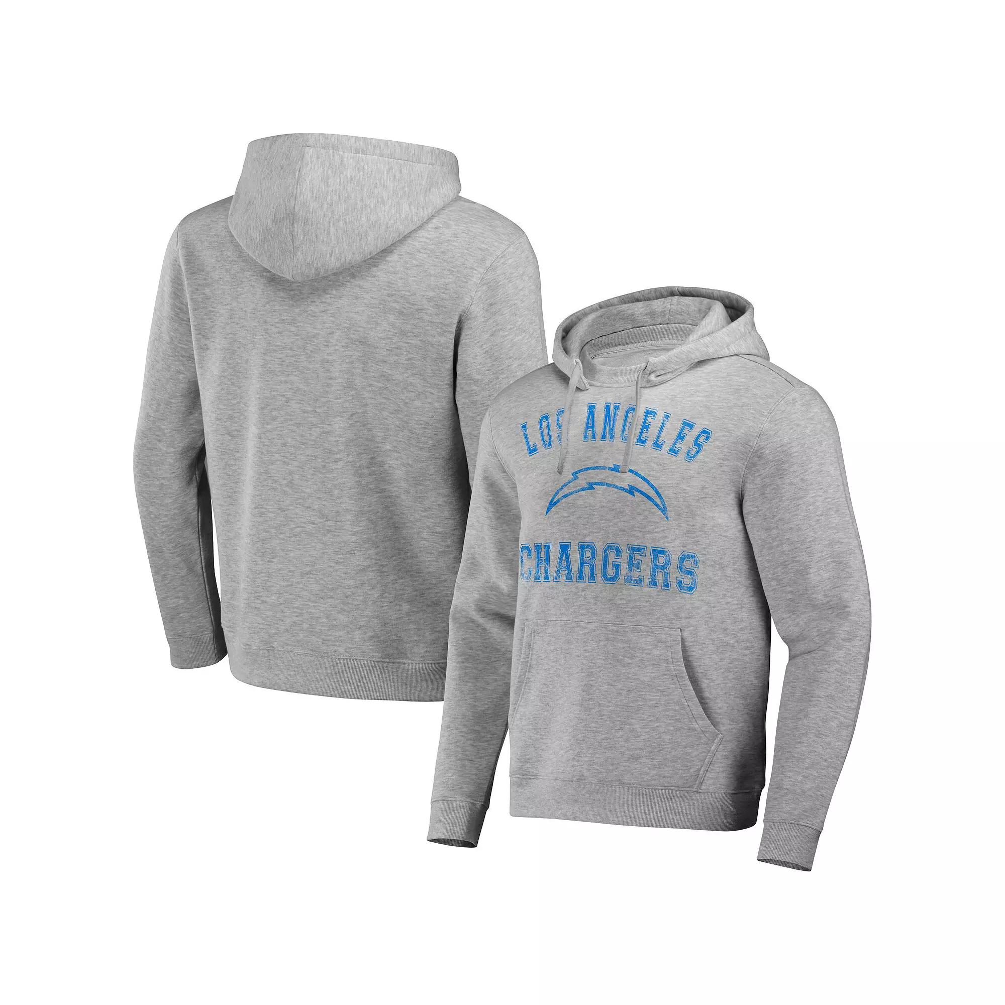 Men's NFL x Darius Rucker Collection by Fanatics Heather Gray Los Angeles Chargers Coaches Pullover Hoodie,  Product Image