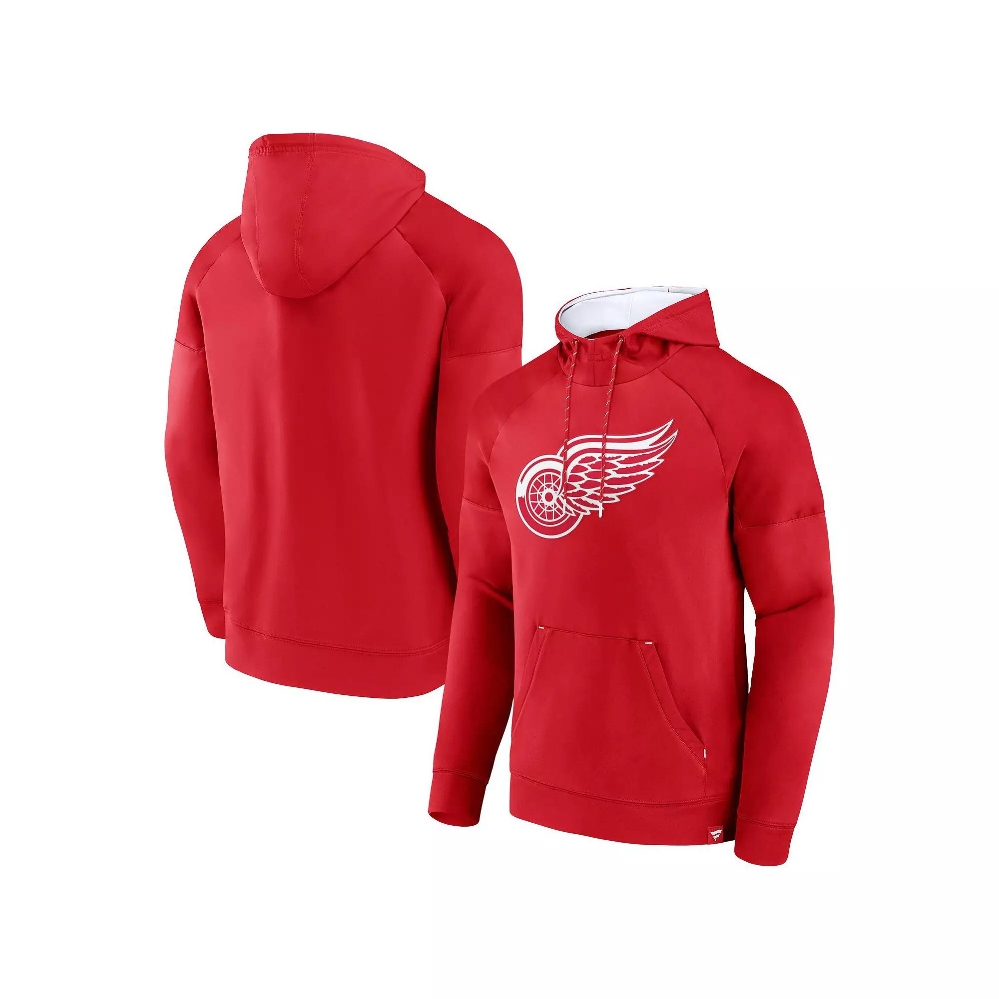 Mens Fanatics Detroit Wings Iconic Defender Raglan Pullover Hoodie Product Image