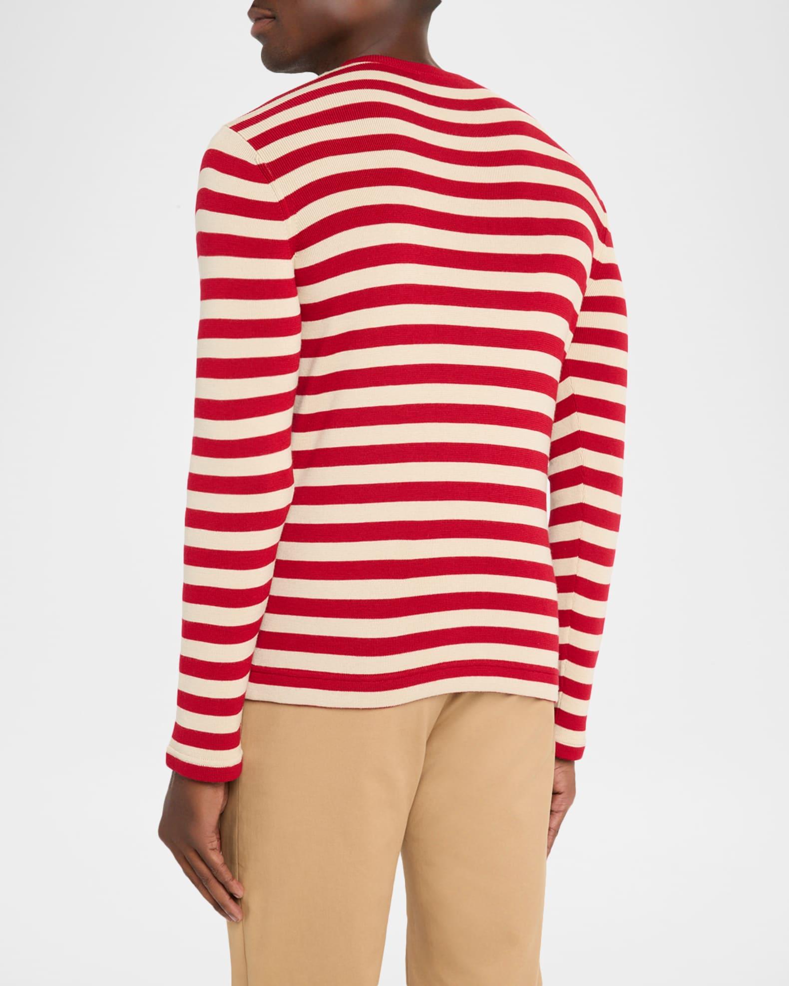 Men's Stripe Chest-Logo Crewneck Sweater Product Image