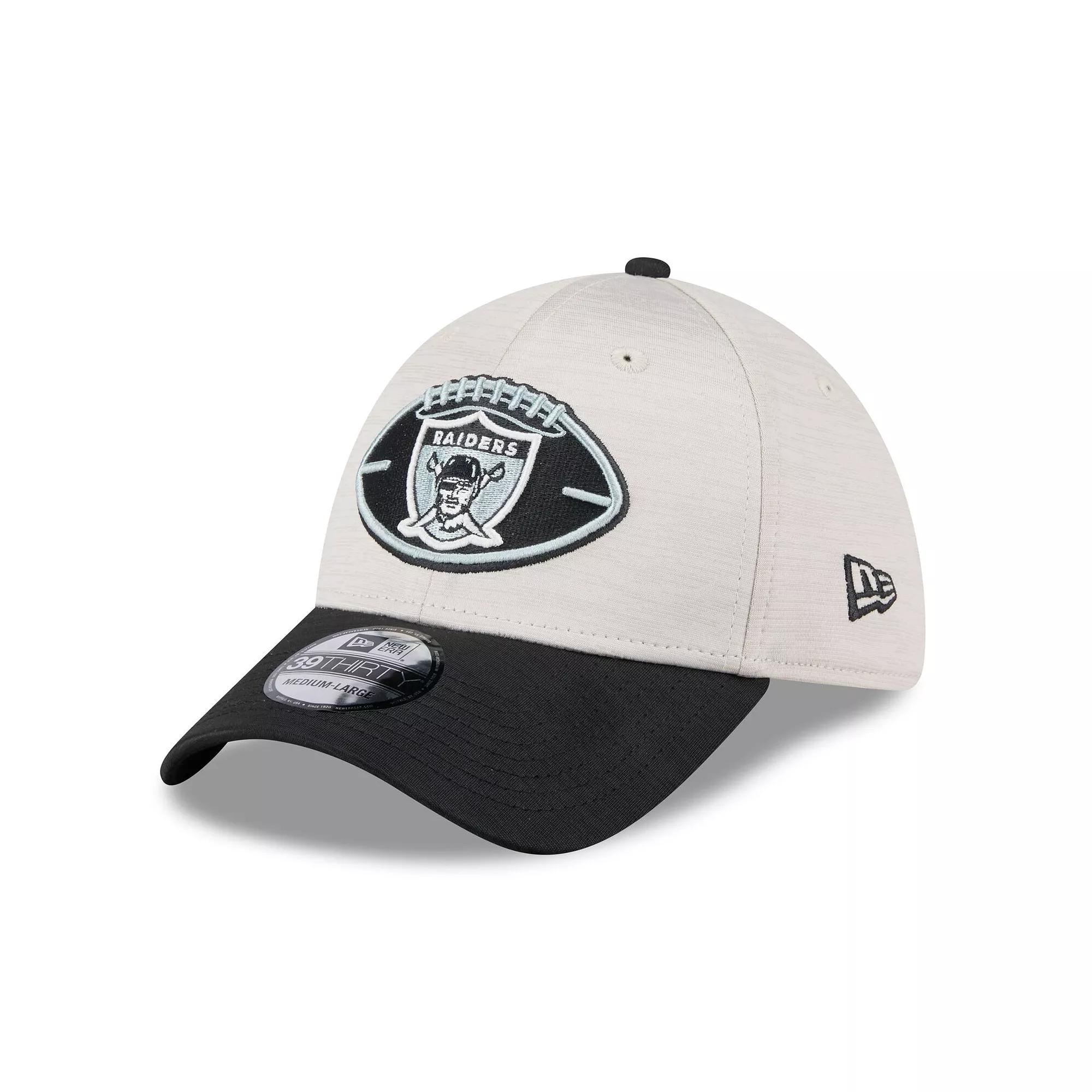 Men's New Era Stone/Black Las Vegas Raiders 2024 Sideline Historic 39THIRTY Flex Hat,  Product Image