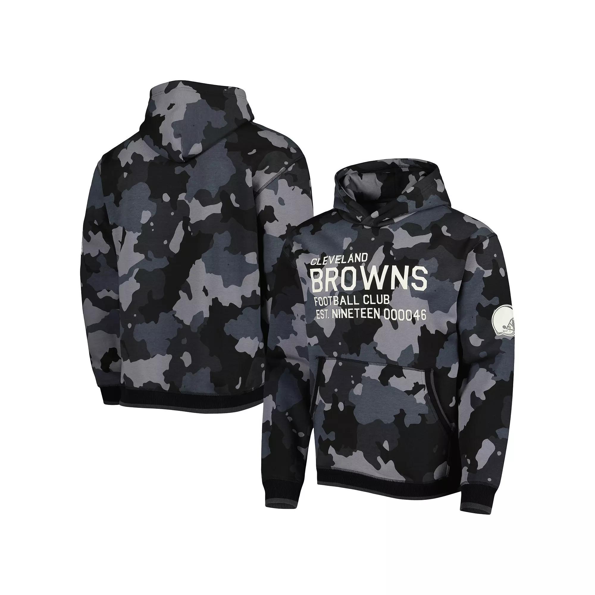 Men's The Wild Collective Black Cleveland Browns Camo Pullover Hoodie, Size: Medium Product Image