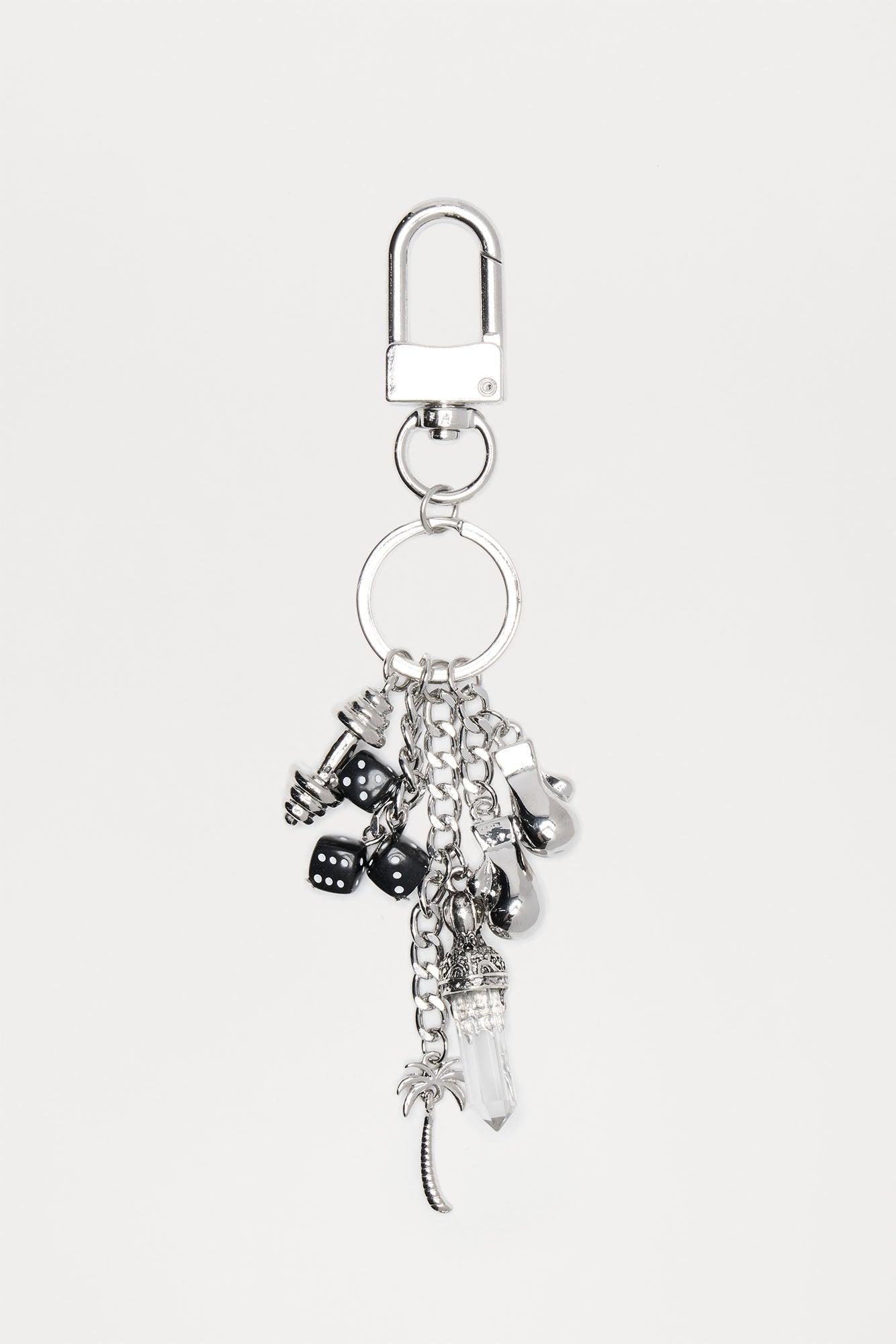 Lucky Multi Charm Keychain - Silver Male Product Image