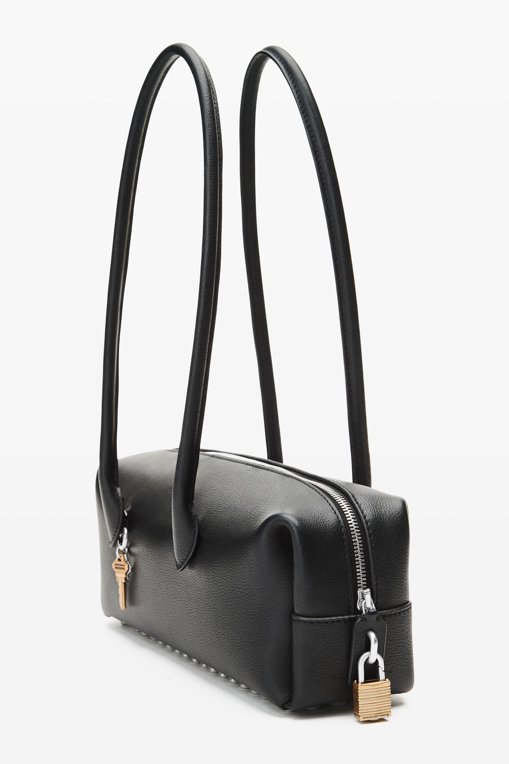 Black Leather Roux Medium Shoulder Bag Product Image