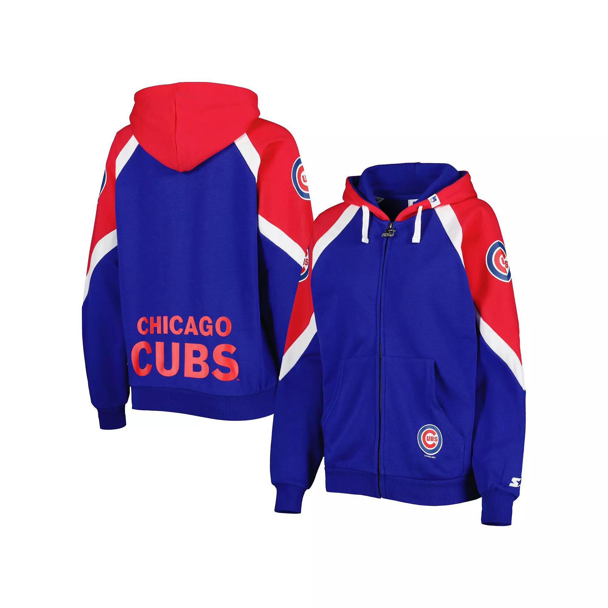 Women's Starter Royal/Red Chicago Cubs Hail Mary Full-Zip Hoodie,  Product Image