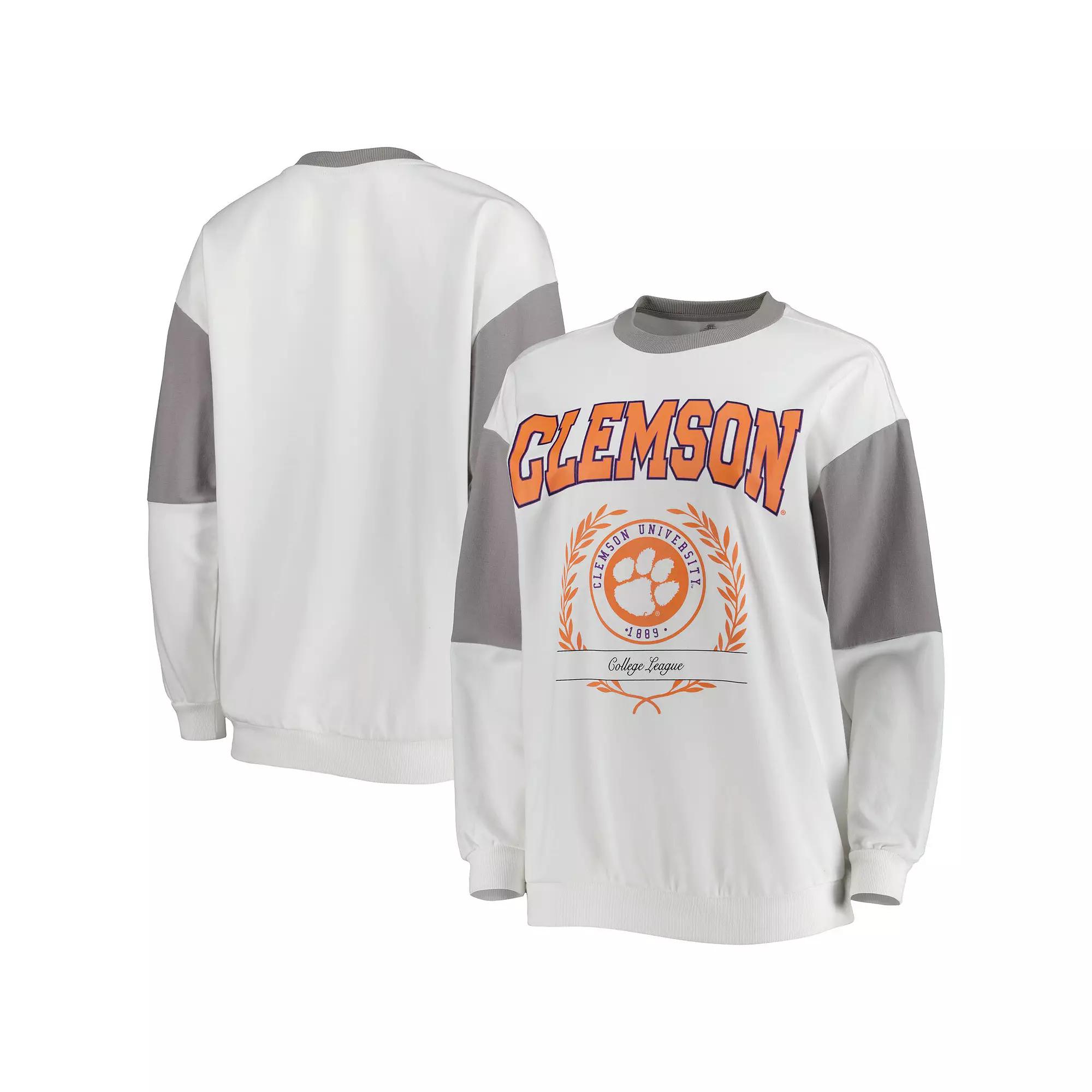 Women's Gameday Couture Gray Clemson Tigers It's A Vibe Dolman Pullover Sweatshirt, Size: XL, Grey Product Image
