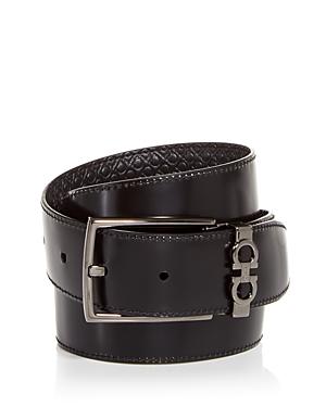 Mens Gancini Reversible Embossed/Smooth Cut-to-Size Leather Belt Product Image