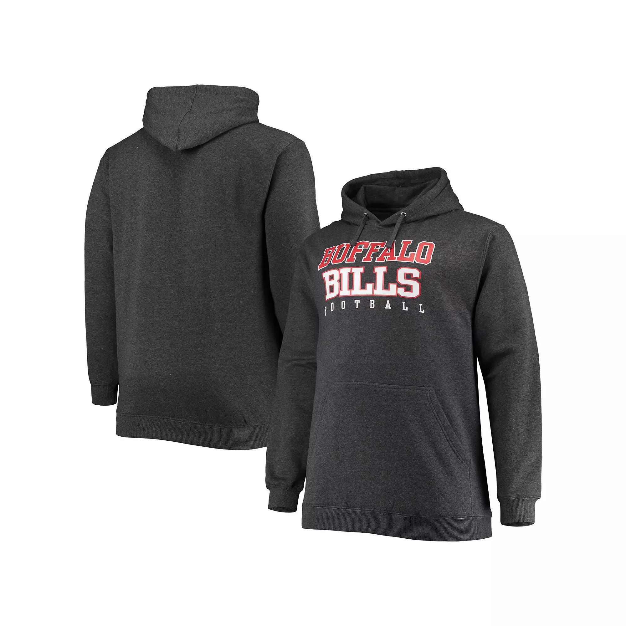 Men's Fanatics Branded Heathered Charcoal Buffalo Bills Big & Tall Practice Pullover Hoodie,  Product Image