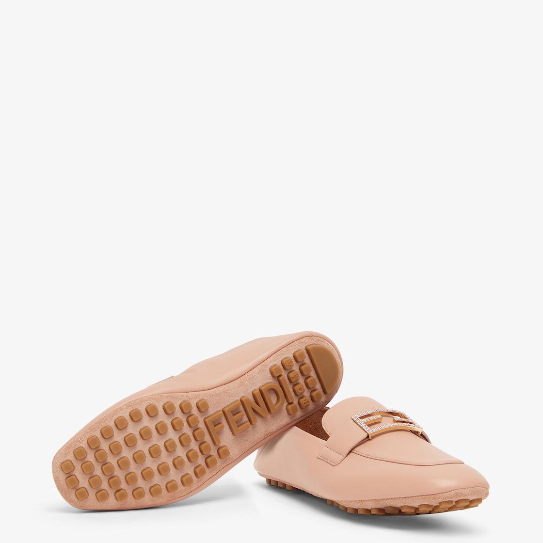 BaguettePink leather loafers Product Image