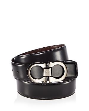 Mens Reversible Leather Double-Gancio Belt Product Image