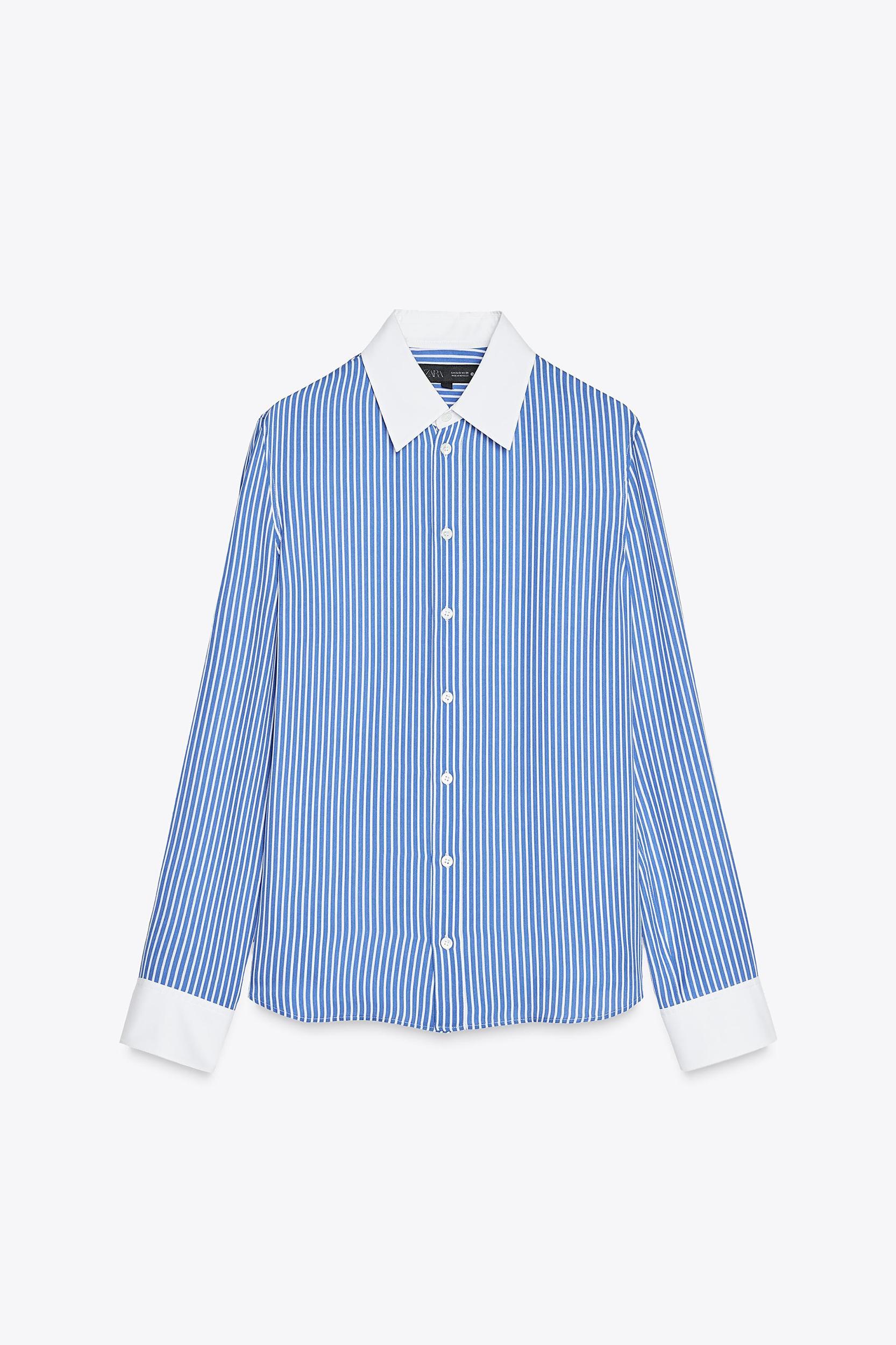 STRIPED SILK SHIRT ZW COLLECTION Product Image